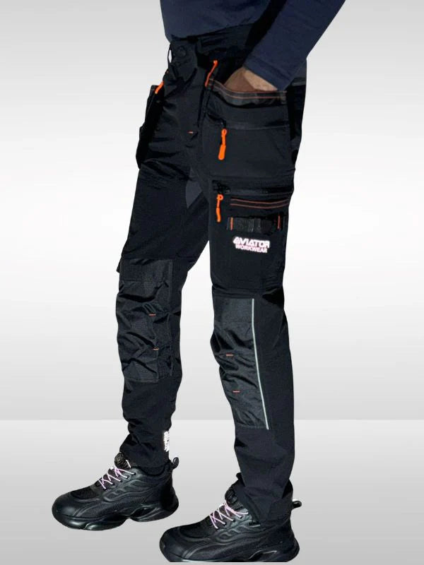 Men’s Tactical Workwear Cargo Trouser – Durable Multi-Pocket Utility Pants Nylon AV-001