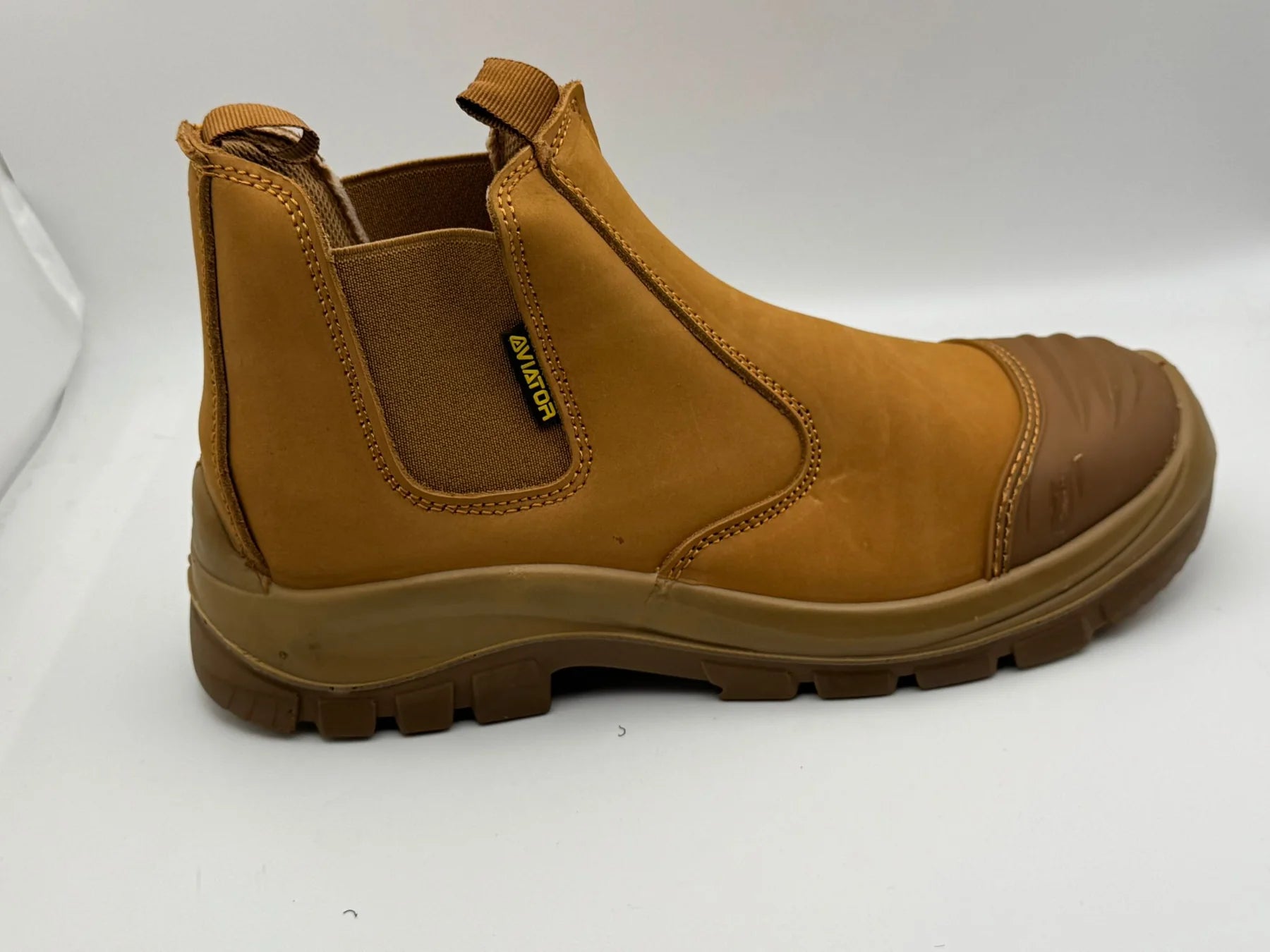 Men's Steel Toe Chelsea Safety Boots — Slip-On, Elastic Panels | AV-1124
