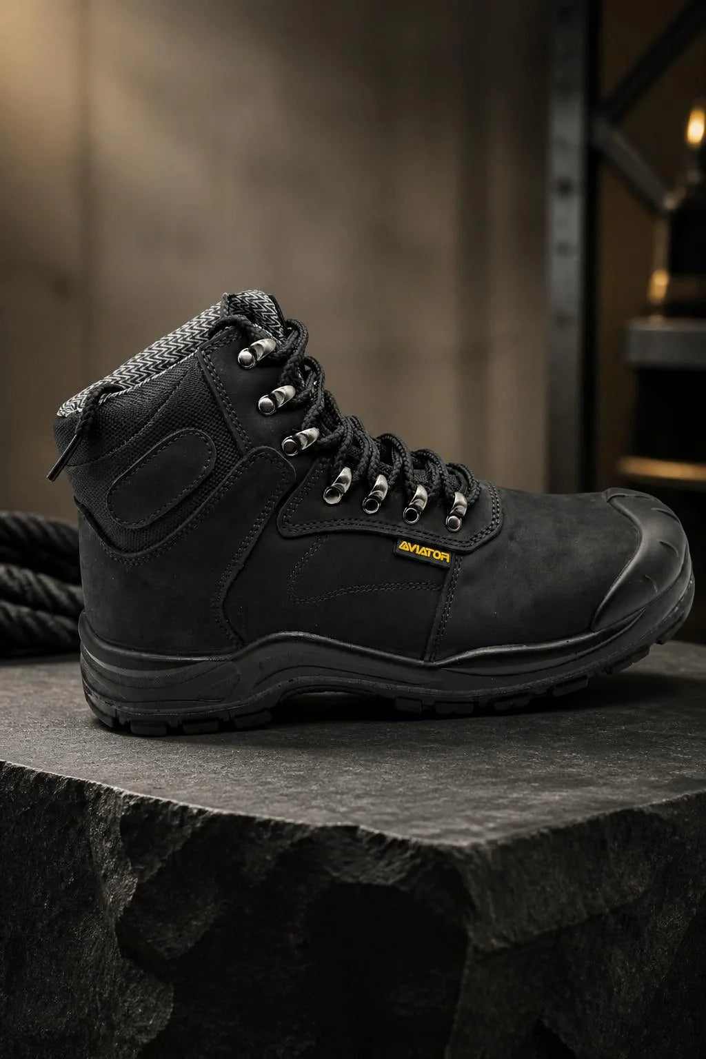 Men's Steel Toe Safety Work Boots — Lace-Up & Padded Ankle | AV-1224