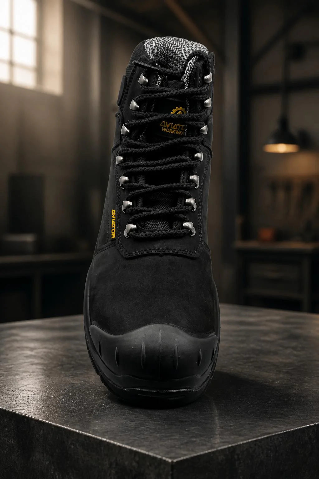 Men's Steel Toe Safety Work Boots — Lace-Up & Padded Ankle | AV-1224