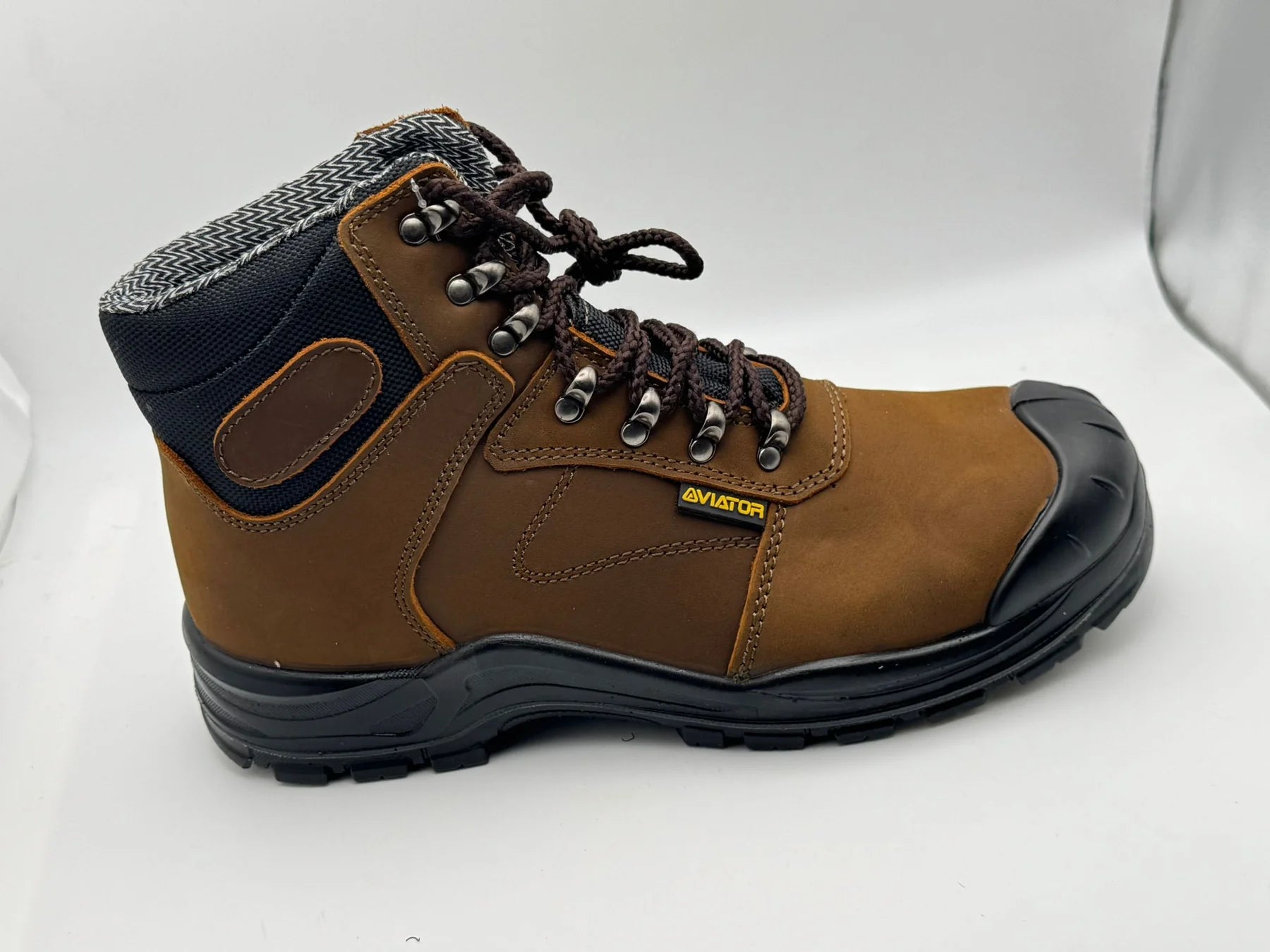 Men's Steel Toe Safety Work Boots — Lace-Up & Padded Collar | AV-1324