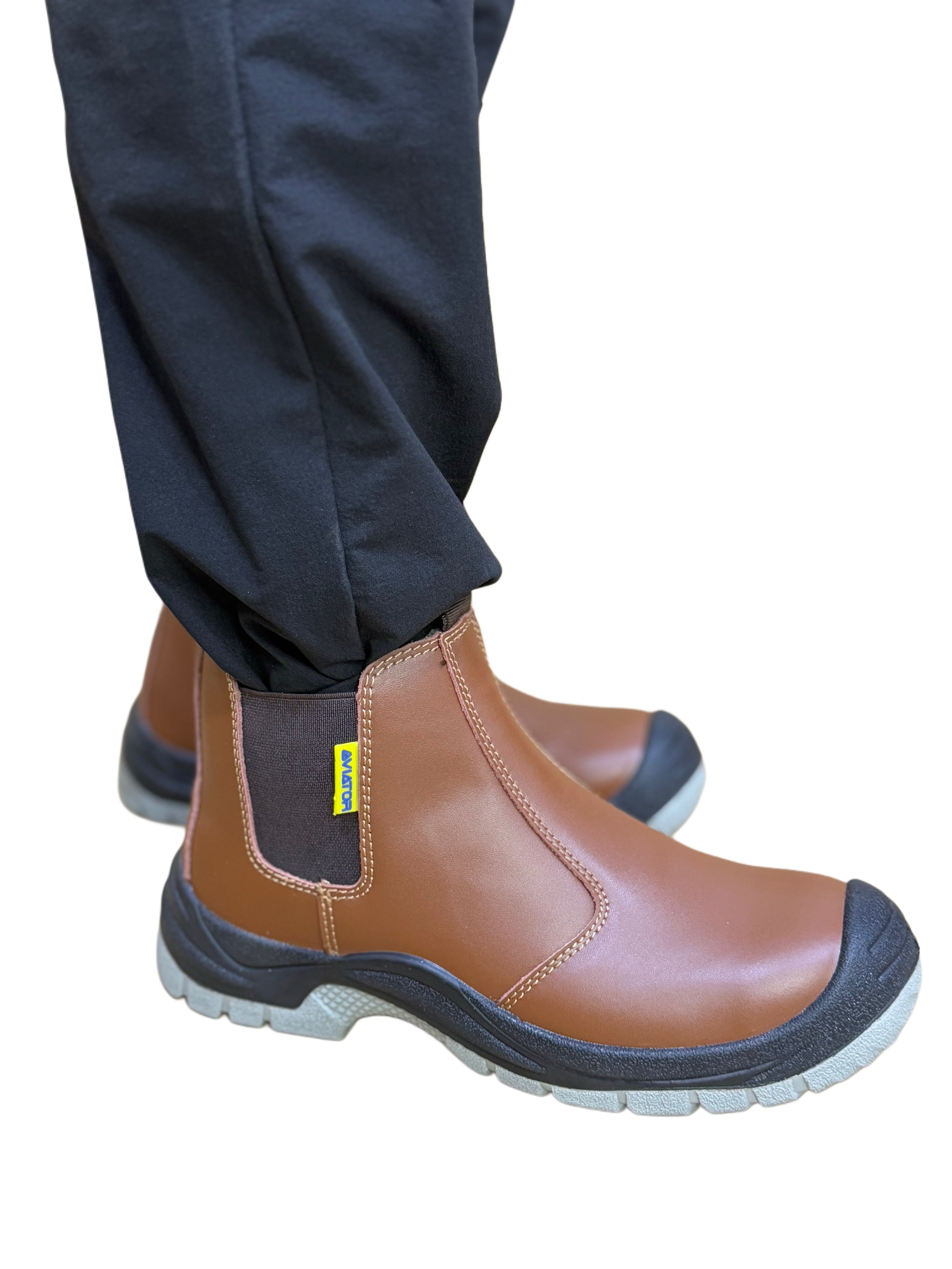 Men's Aviator Workwear Safety Shoes, Professional Steel Toe & Puncture Proof with Air Cushioned & Non Slip Sole - Breathable Shock-Absorbing