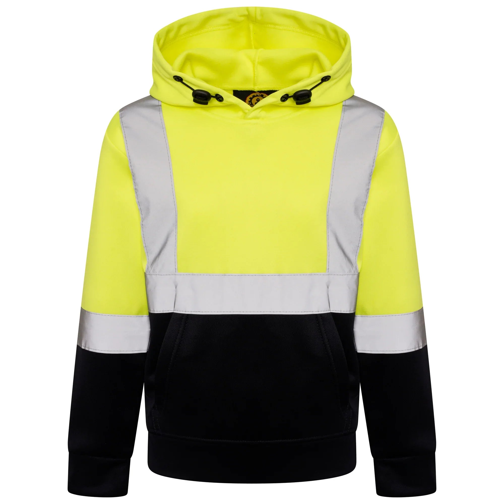 High Vis Kids Pullover Hoodie - Yellow/Navy
