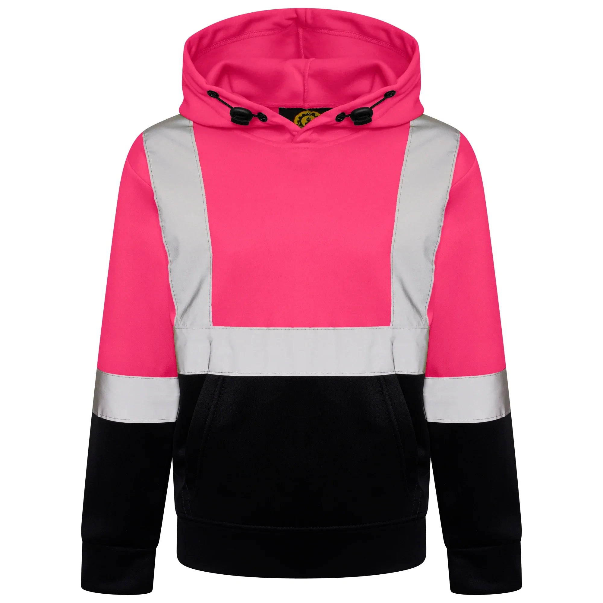 High Vis Kids Pullover Hoodie - Pink/Navy