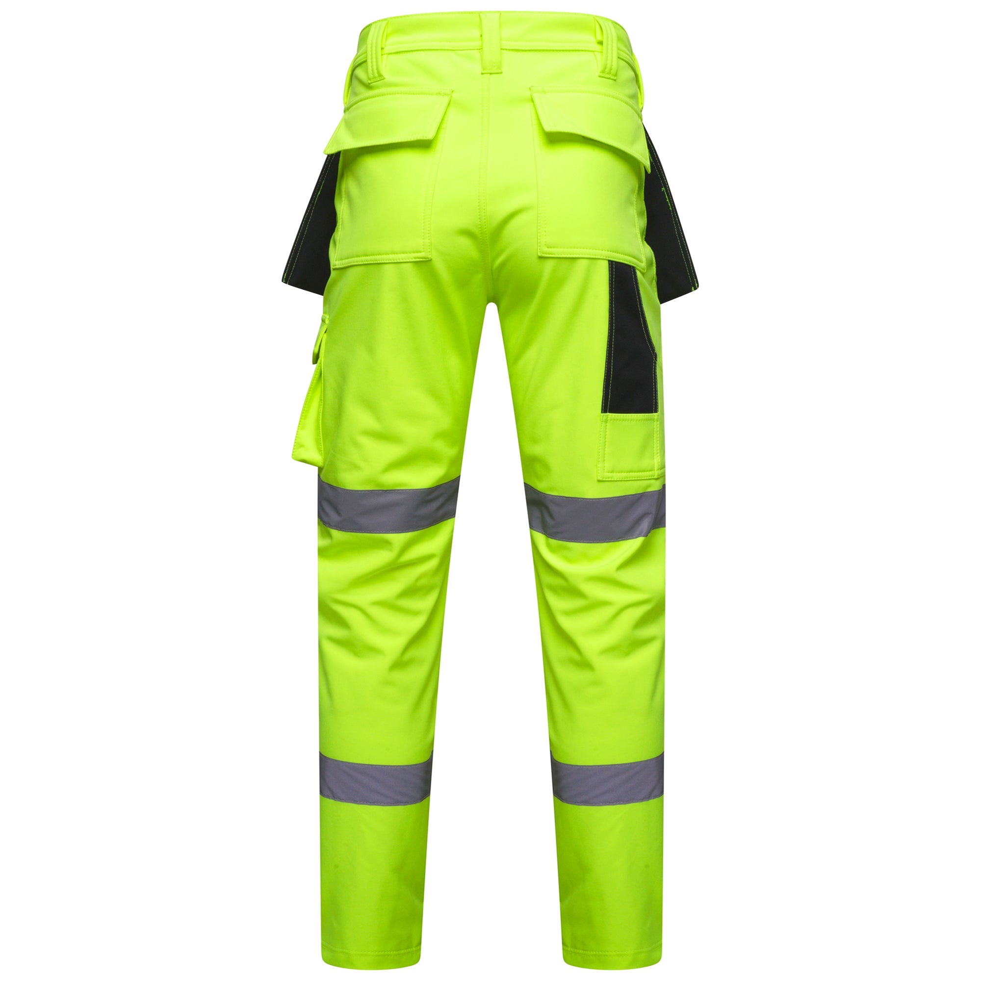 Men's Waterproof Hi vis Softshell Cargo Trouser Yellow