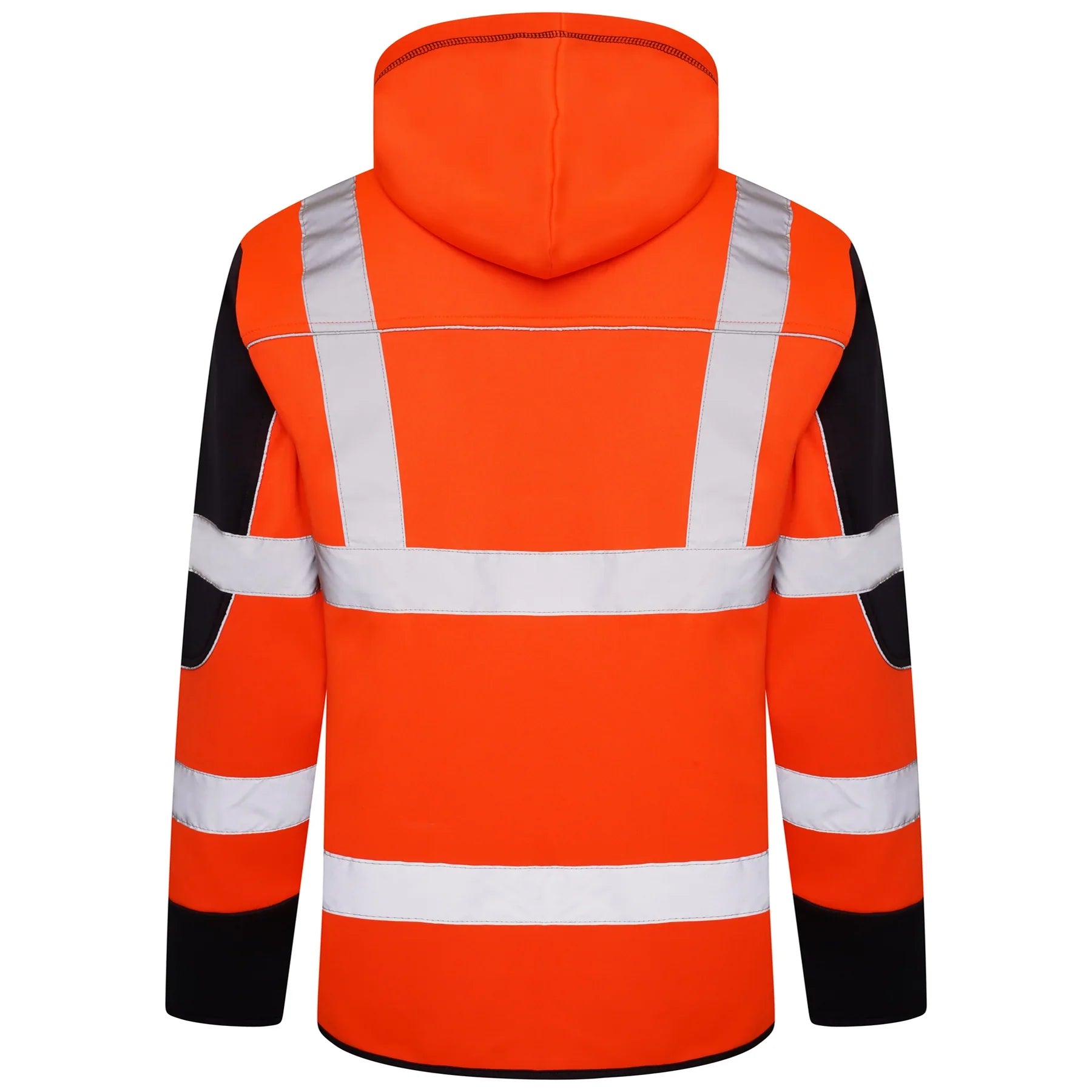 EN ISO 20471 Class 3 Hi-Vis Pullover Hoodie — 4 Pockets — Orange/Navy