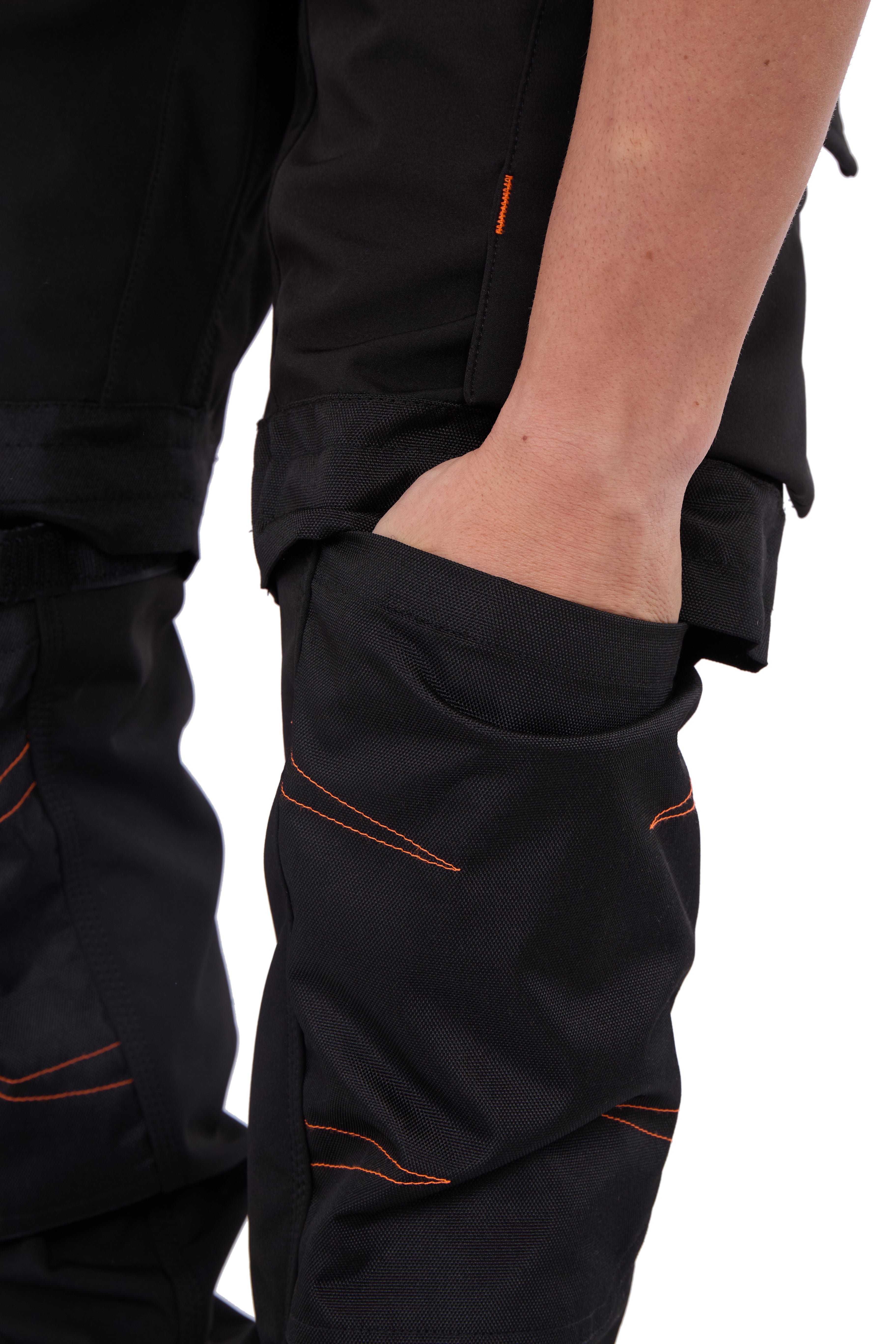 Professional Tactical Threads Strategic Men's polyester 2 IN 1 cargo Workwear Trousers - Black