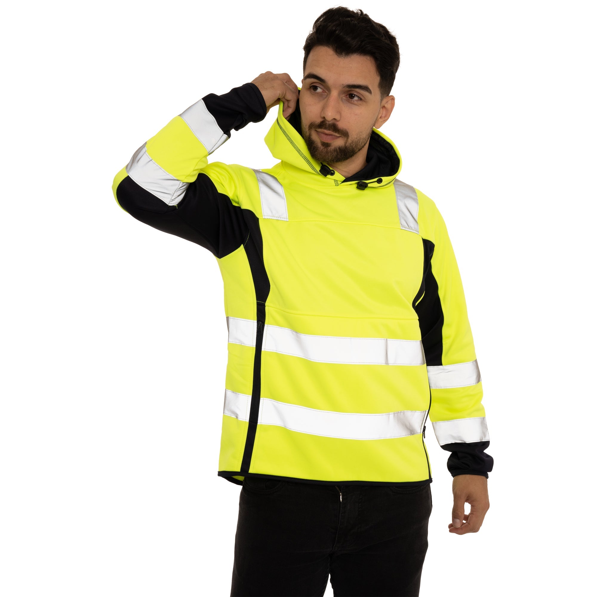 High Vis 2 Side Long Pockets Pullover Hoodie