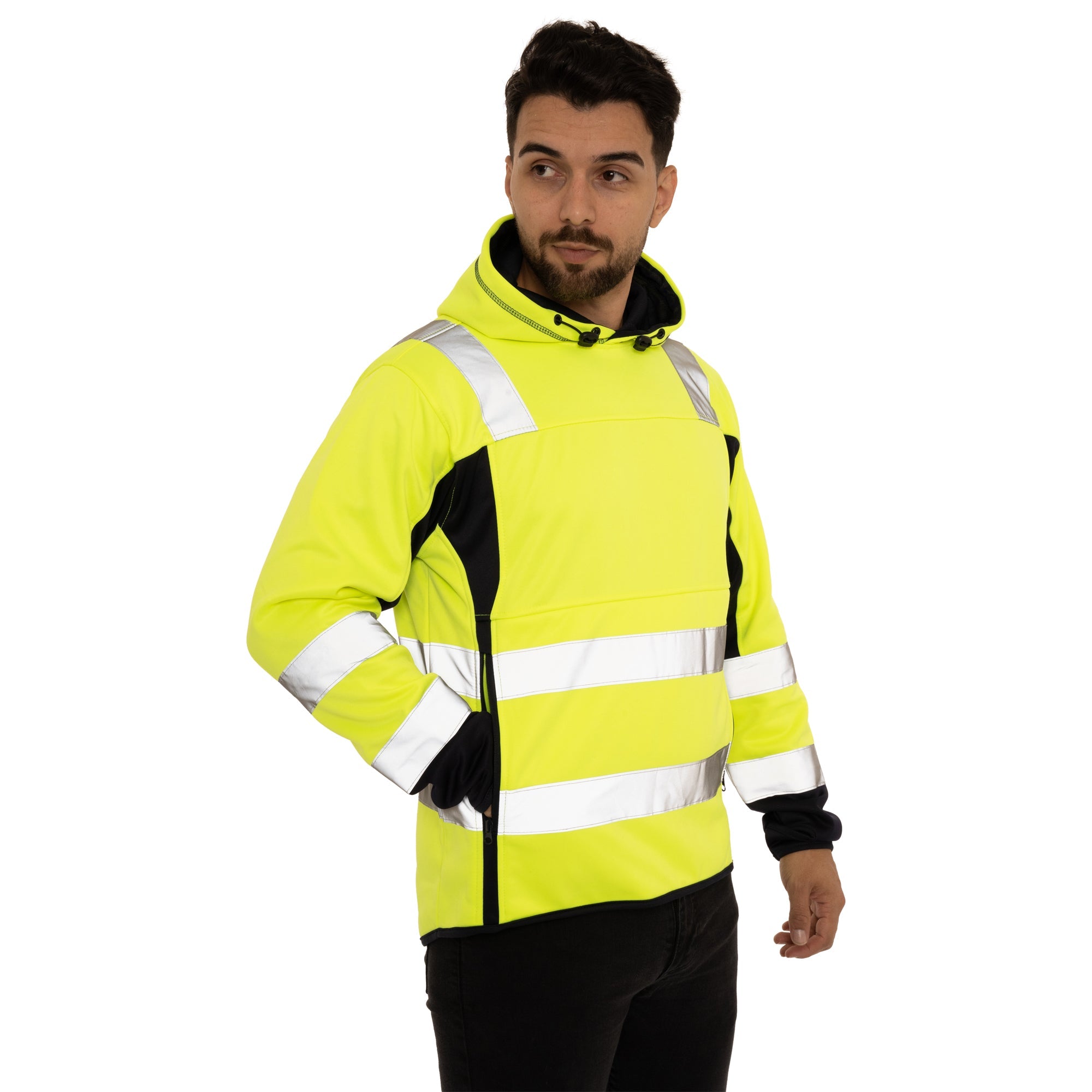 High Vis 2 Side Long Pockets Pullover Hoodie