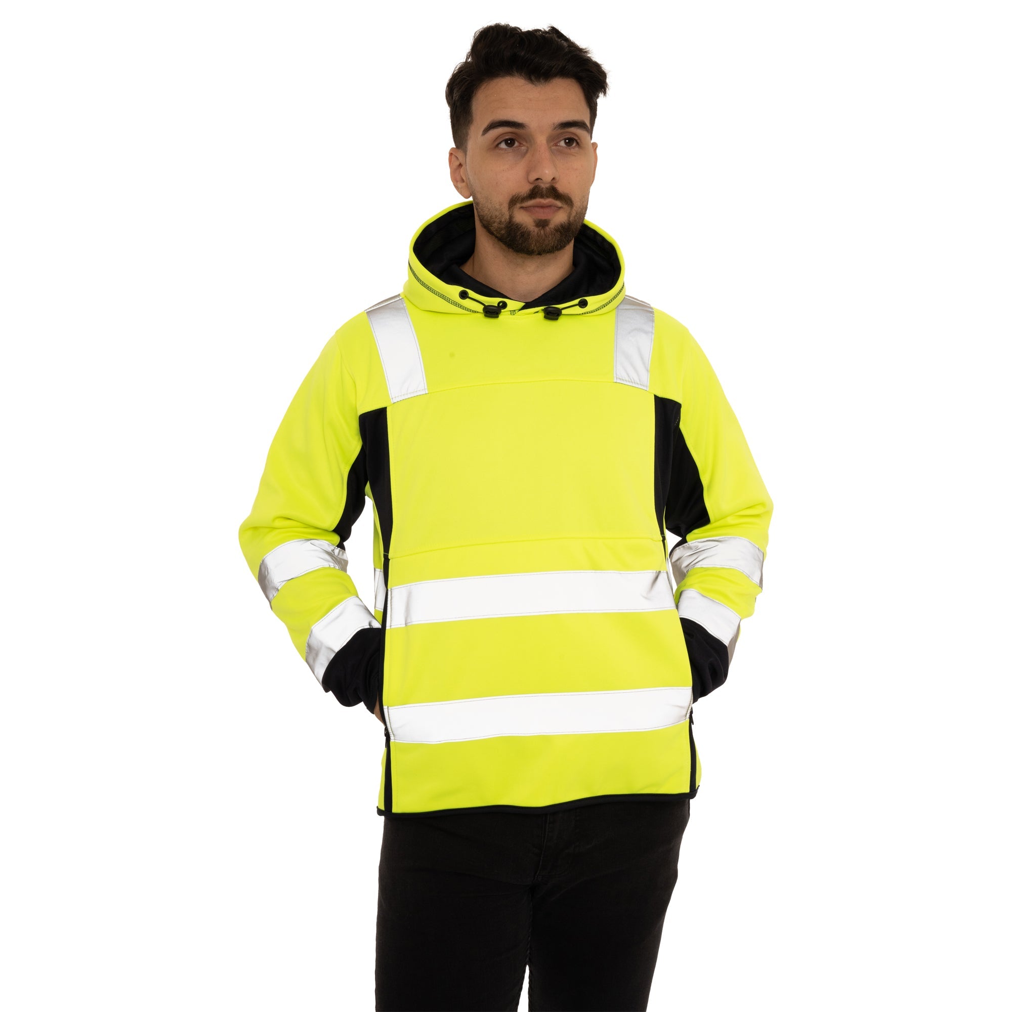 High Vis 2 Side Long Pockets Pullover Hoodie