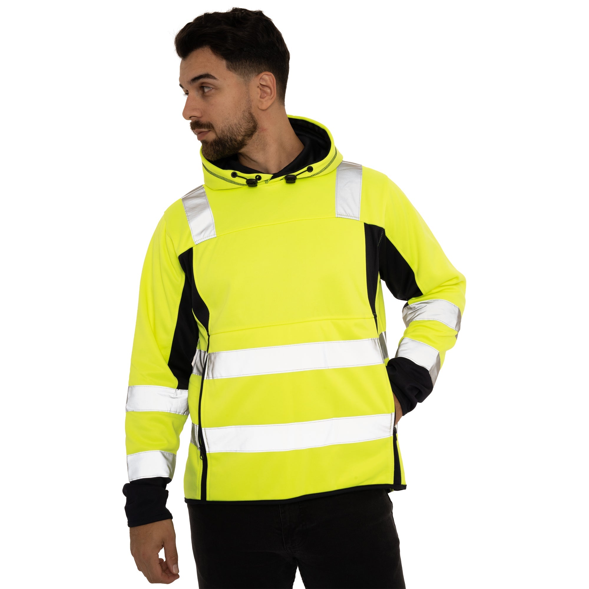 High Vis 2 Side Long Pockets Pullover Hoodie