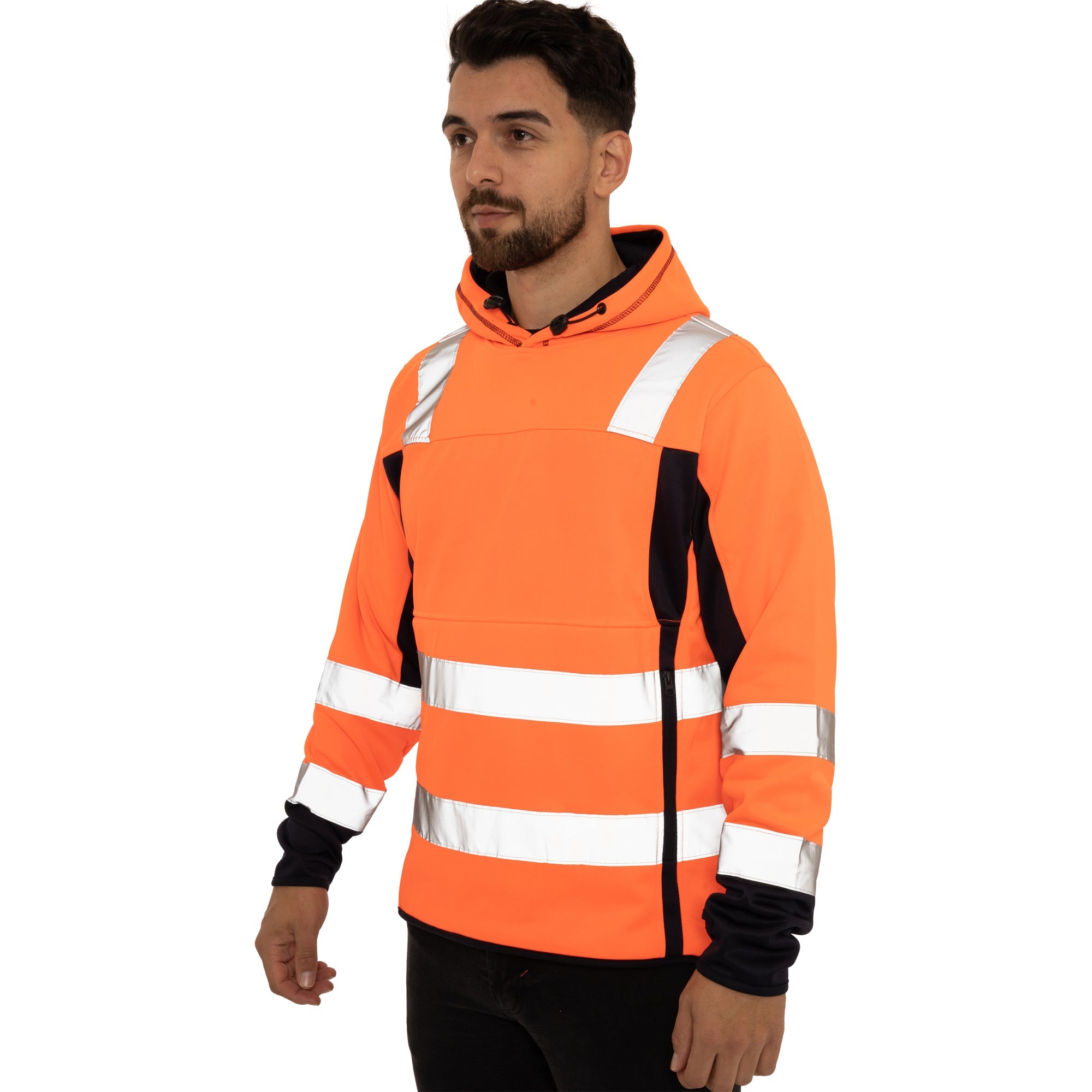 High Vis 2 Side Long Pockets Pullover Hoodie