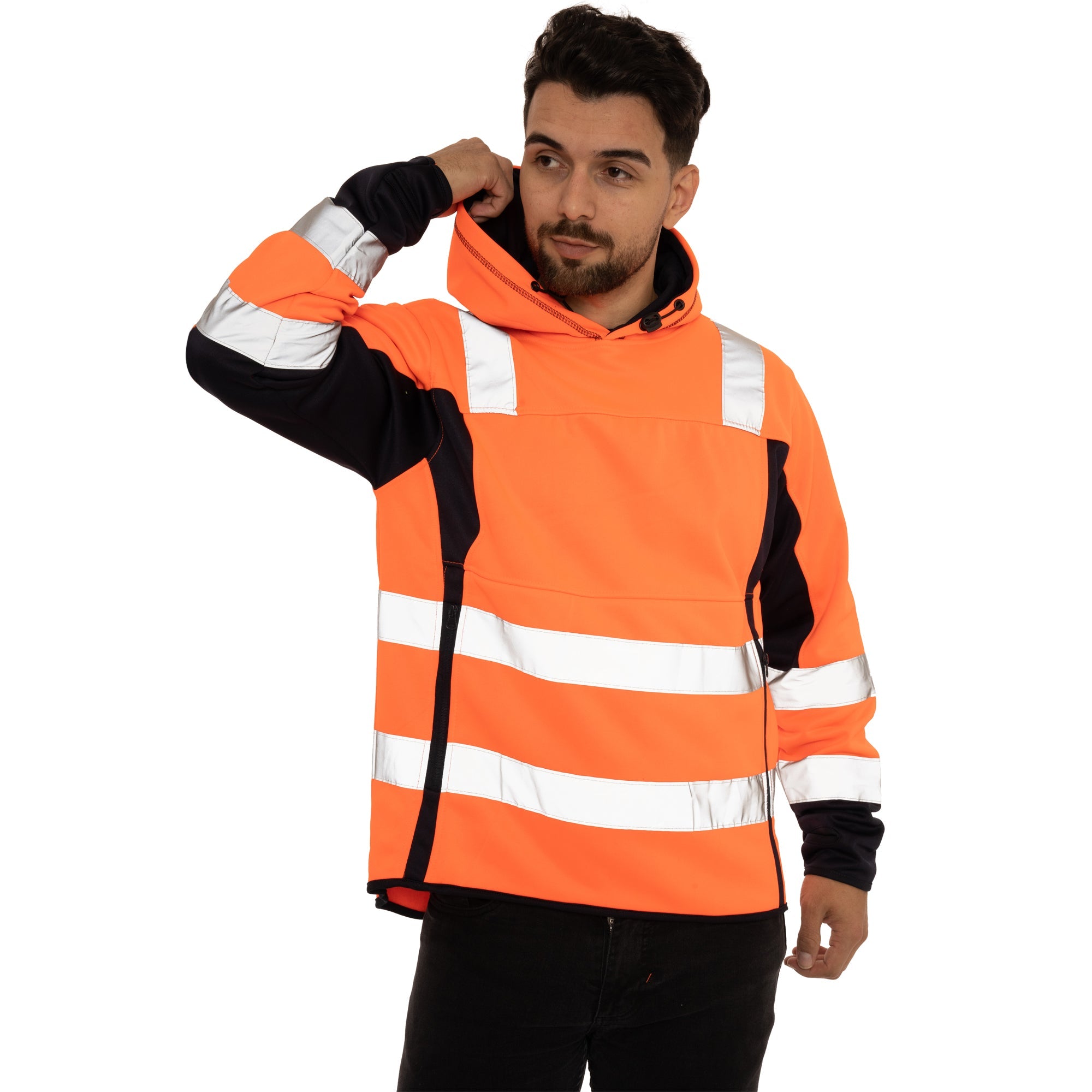 High Vis 2 Side Long Pockets Pullover Hoodie