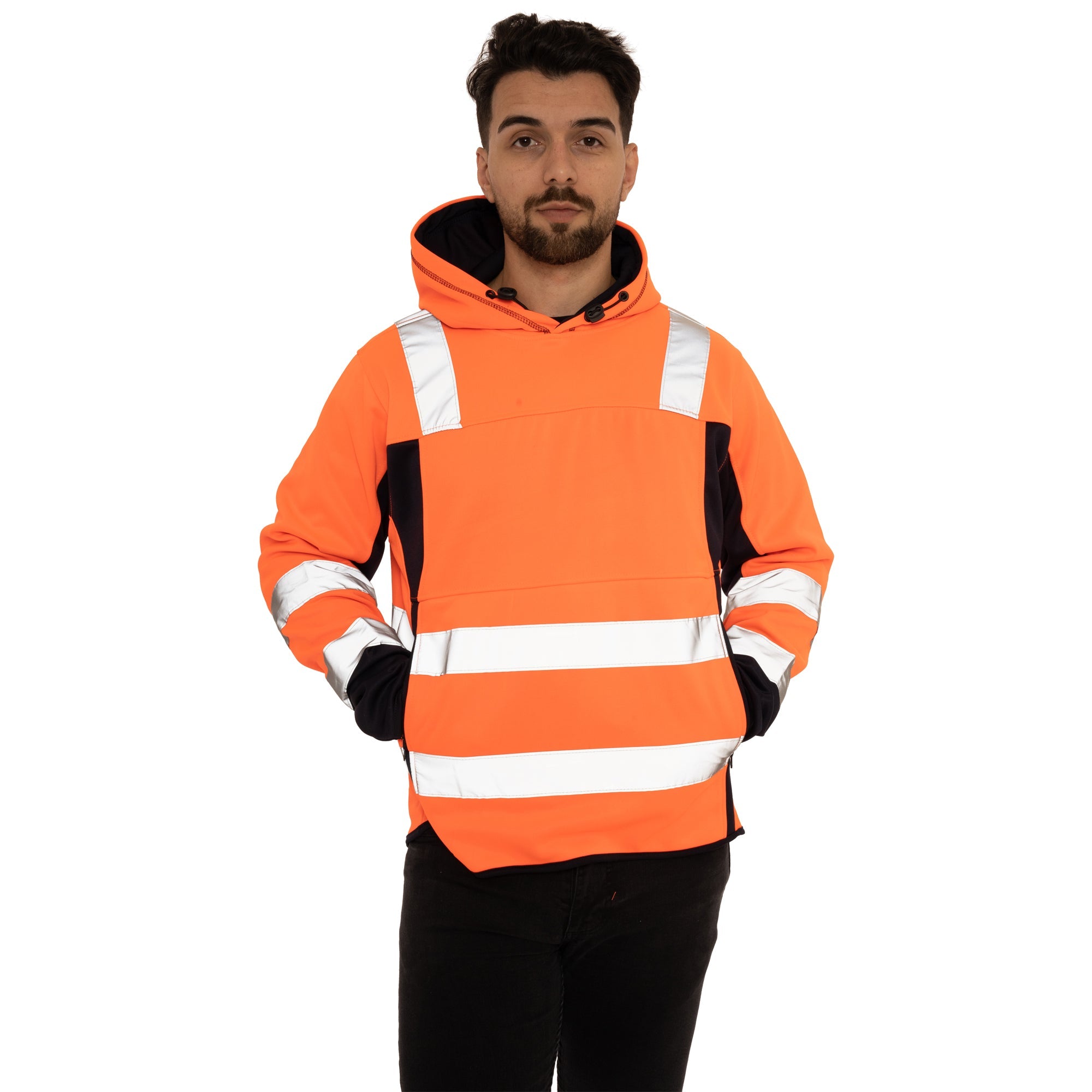 High Vis 2 Side Long Pockets Pullover Hoodie