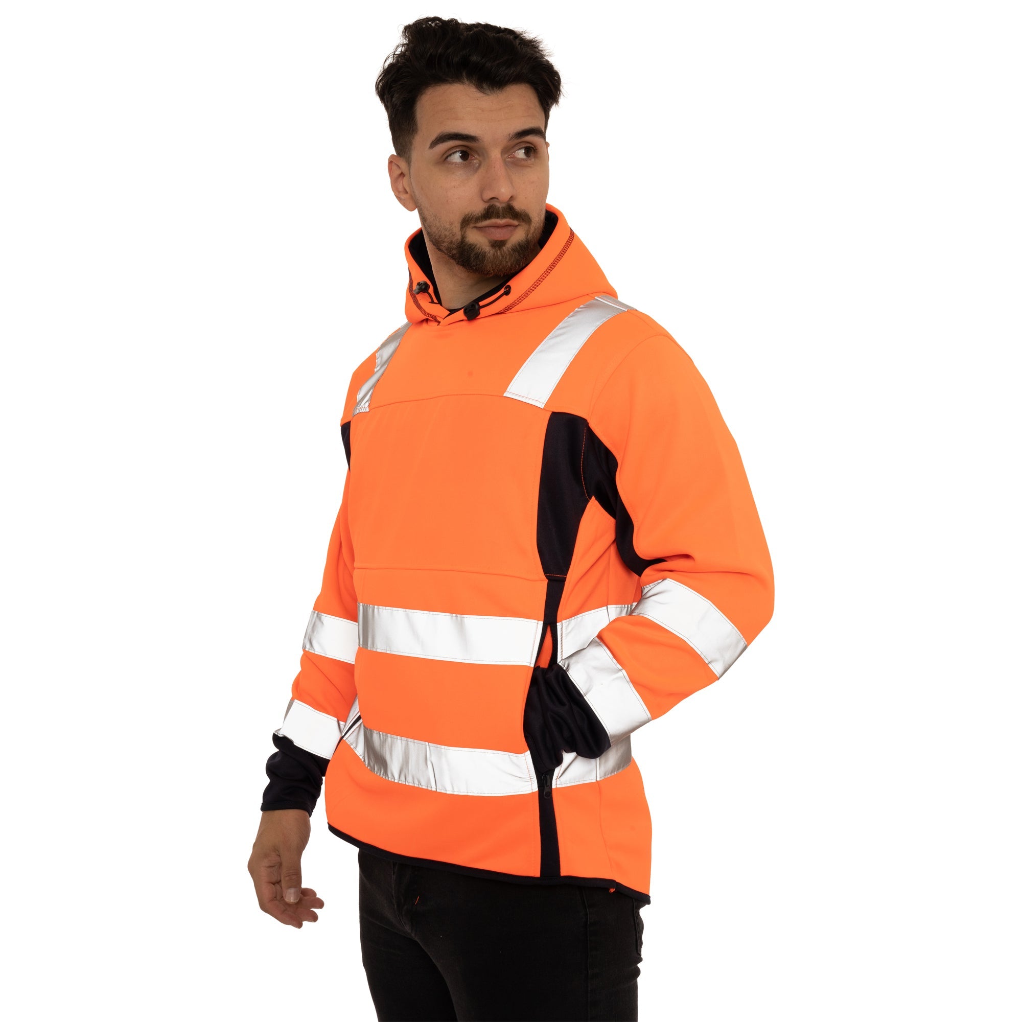 High Vis 2 Side Long Pockets Pullover Hoodie