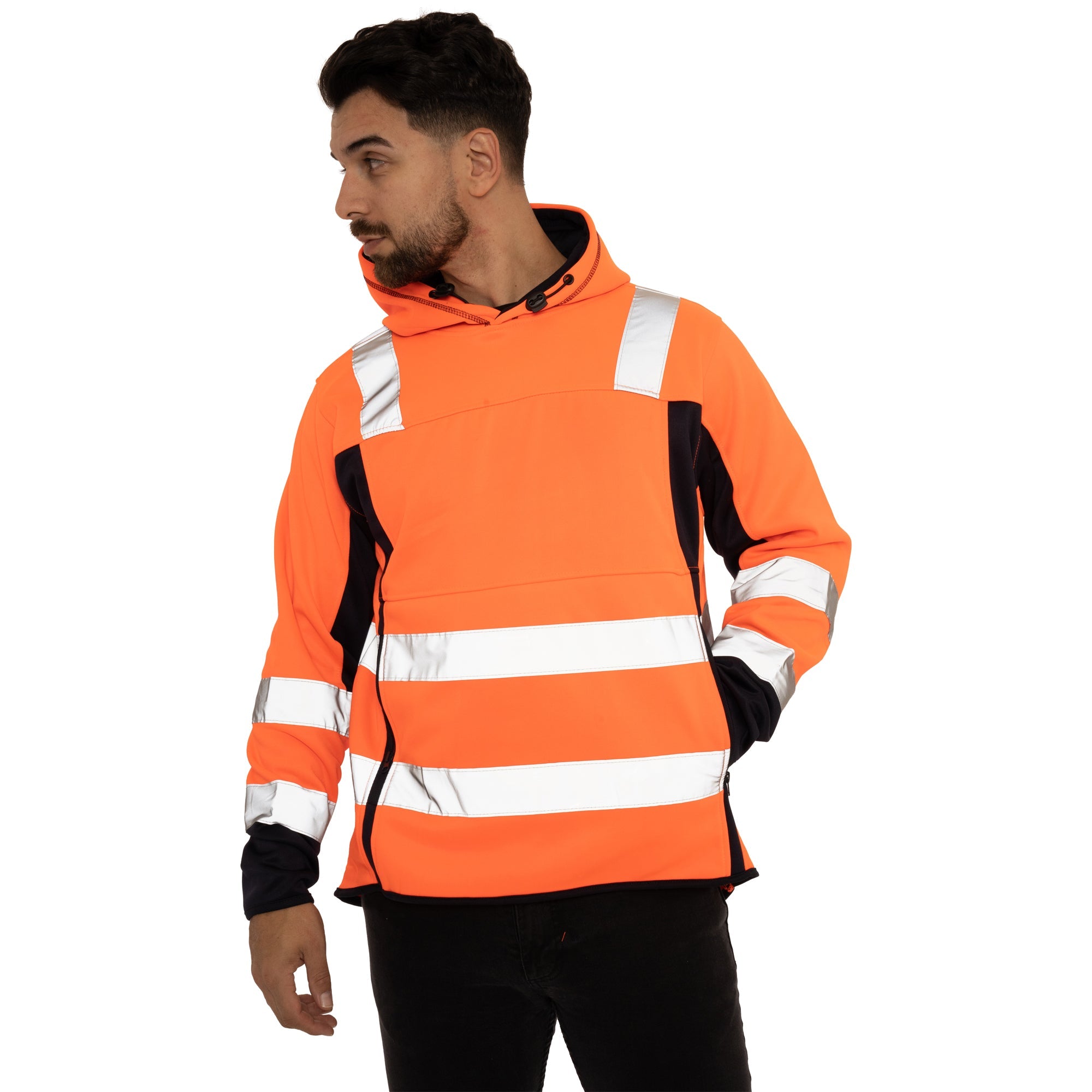 High Vis 2 Side Long Pockets Pullover Hoodie