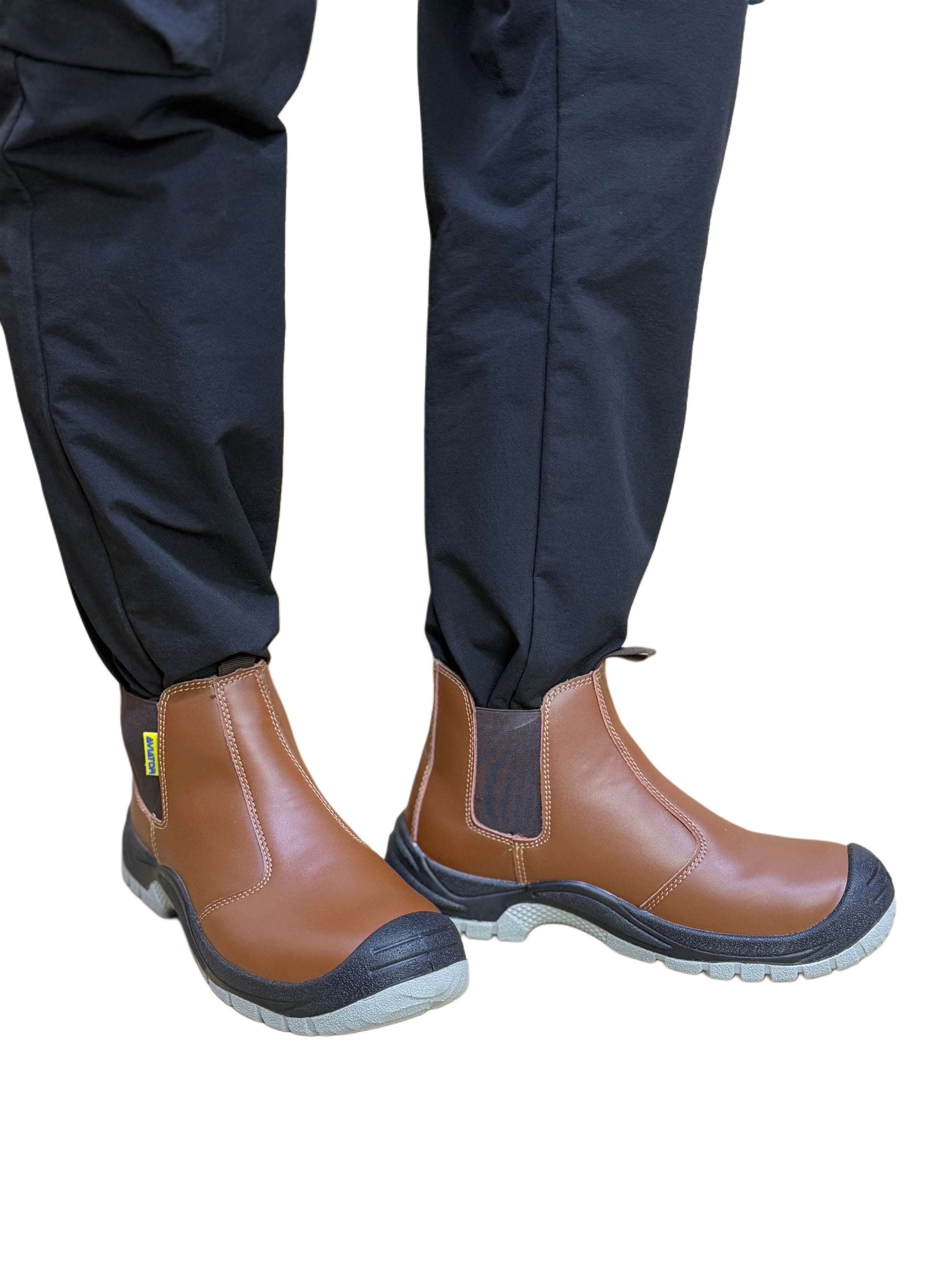 Men's Aviator Workwear Safety Shoes, Professional Steel Toe & Puncture Proof with Air Cushioned & Non Slip Sole - Breathable Shock-Absorbing