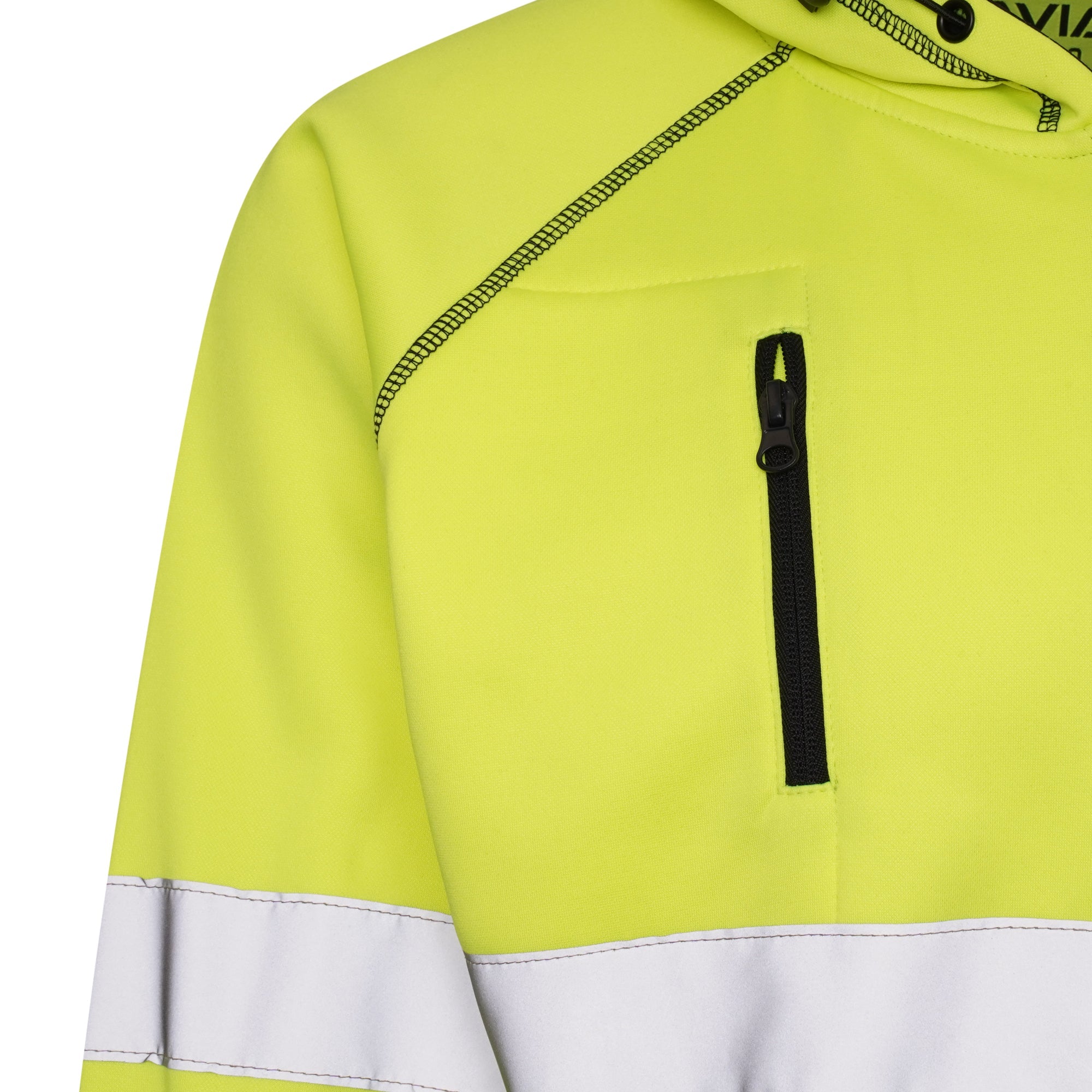 High Vis 3 Pockets 5 thread Zipper Hoodies - Yellow/Navy Success