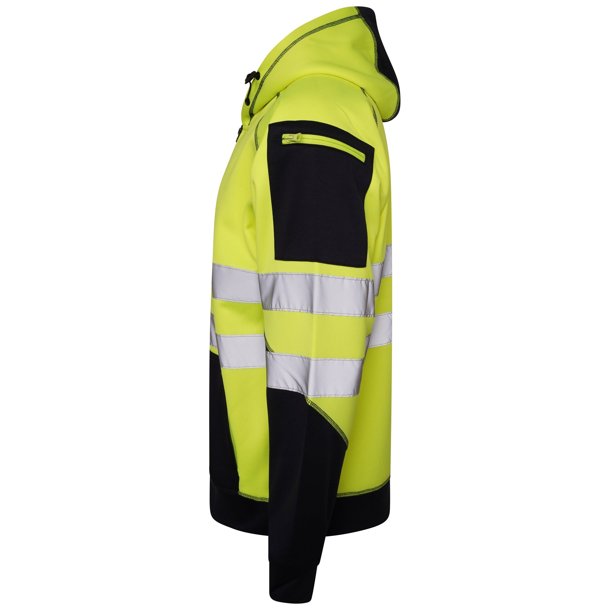 High Vis 3 Pockets 5 thread Zipper Hoodies - Yellow/Navy Success