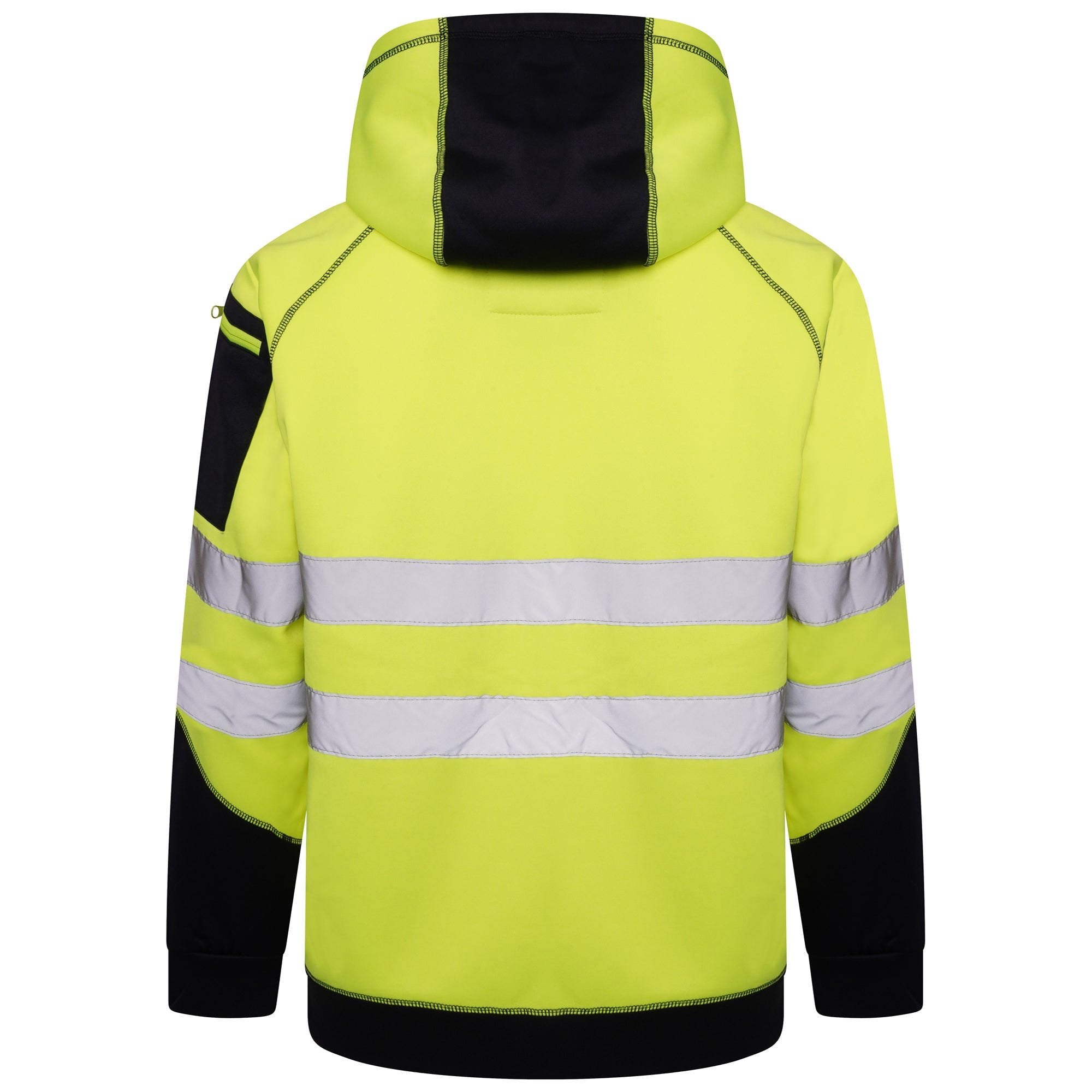 High Vis 3 Pockets 5 thread Zipper Hoodies - Yellow/Navy Success