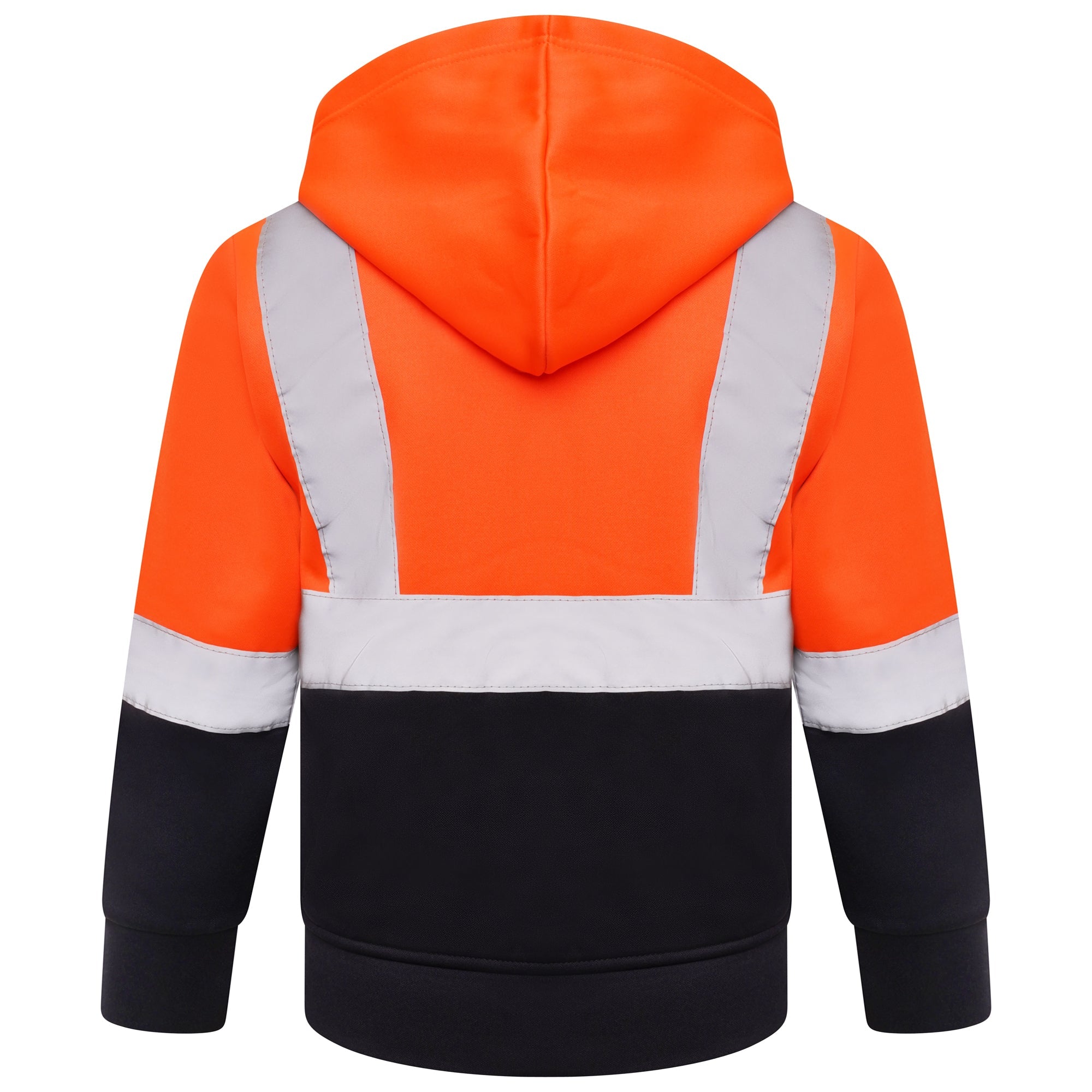 High Vis Kids Pullover Hoodie - Orange/Navy