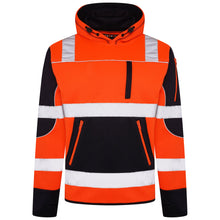 Load image into Gallery viewer, High Vis 4 Pockets Pullover Hoodie - Orange/Navy Success
