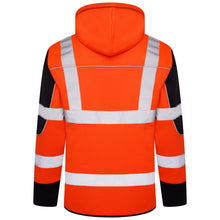 Load image into Gallery viewer, High Vis 4 Pockets Pullover Hoodie - Orange/Navy Success
