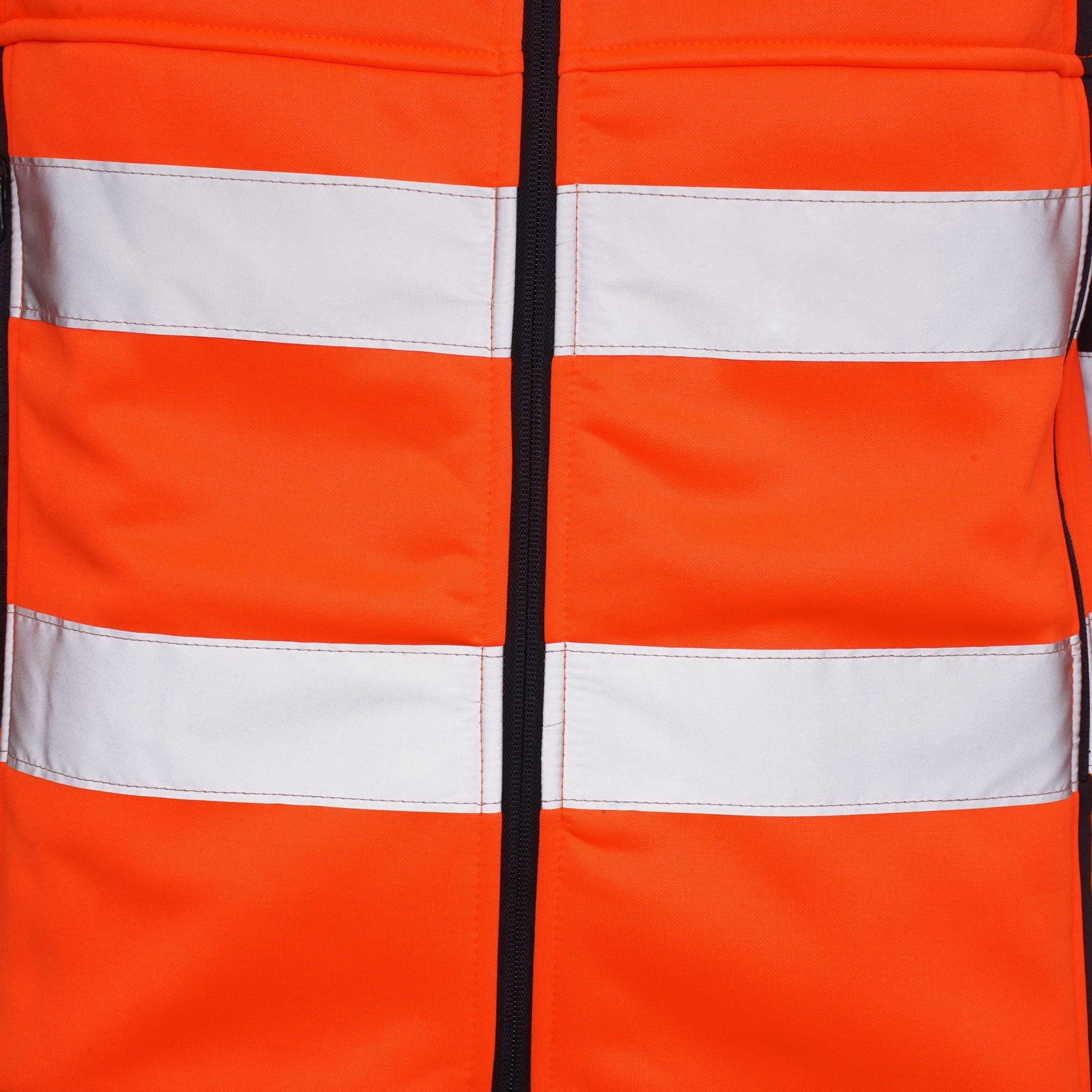 High Vis 2 Long Pockets Zipper Hoodie -Orange/Navy