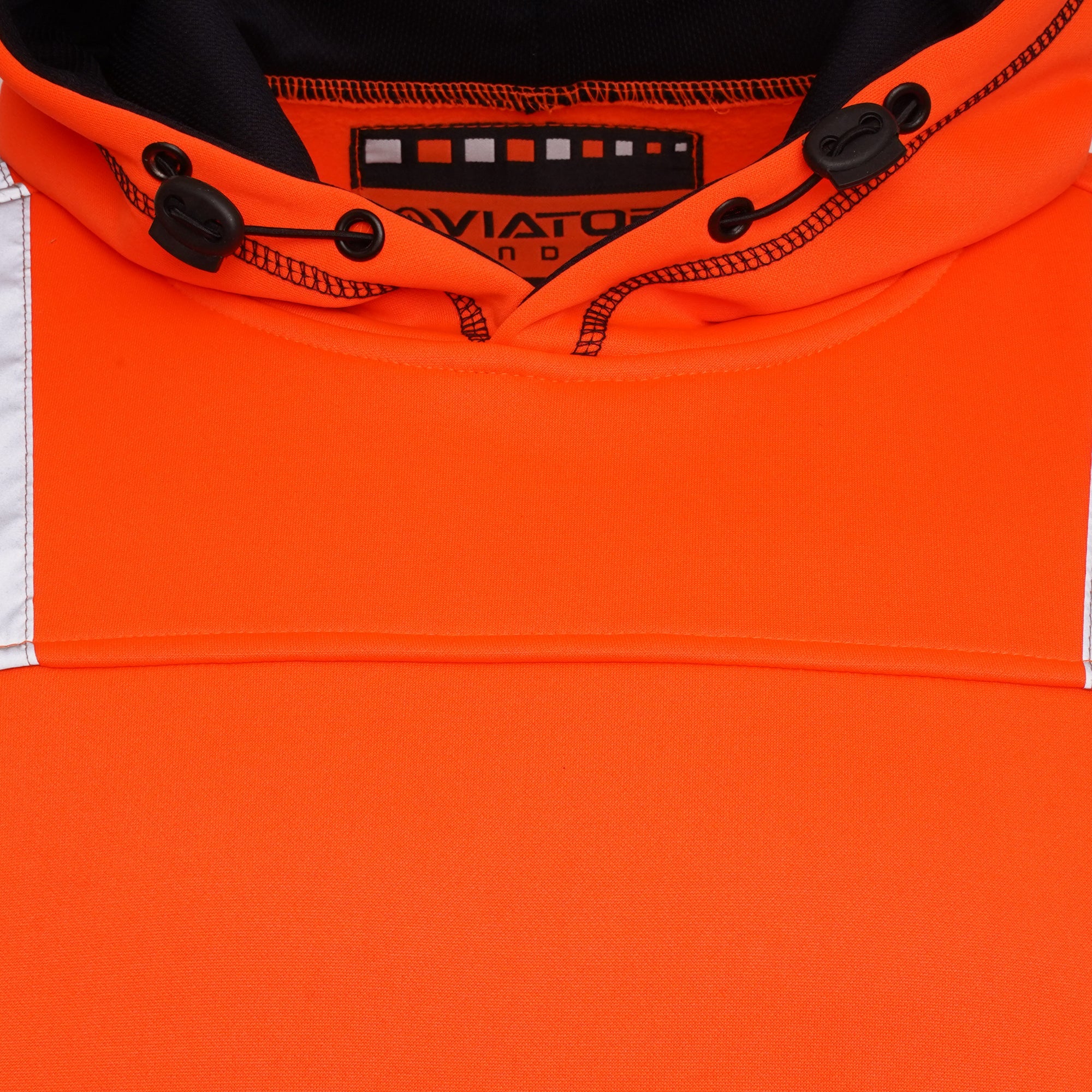 High Vis 2 Long Pockets Pullover Hoodie - Orange/Navy