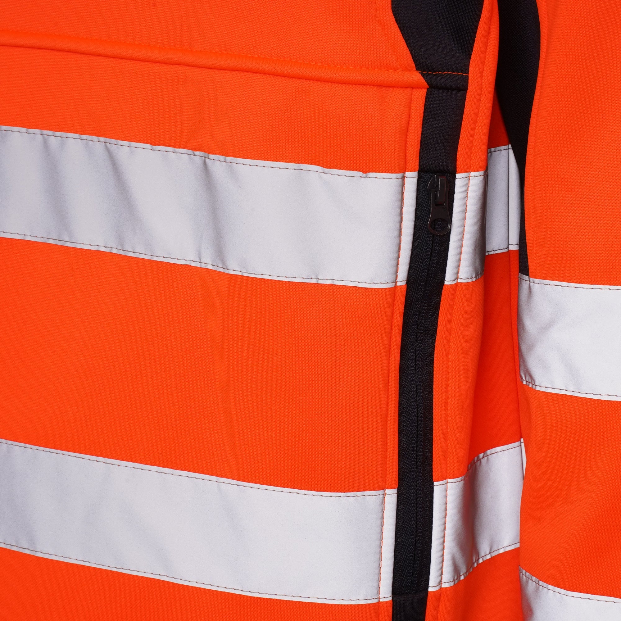 High Vis 2 Long Pockets Pullover Hoodie - Orange/Navy