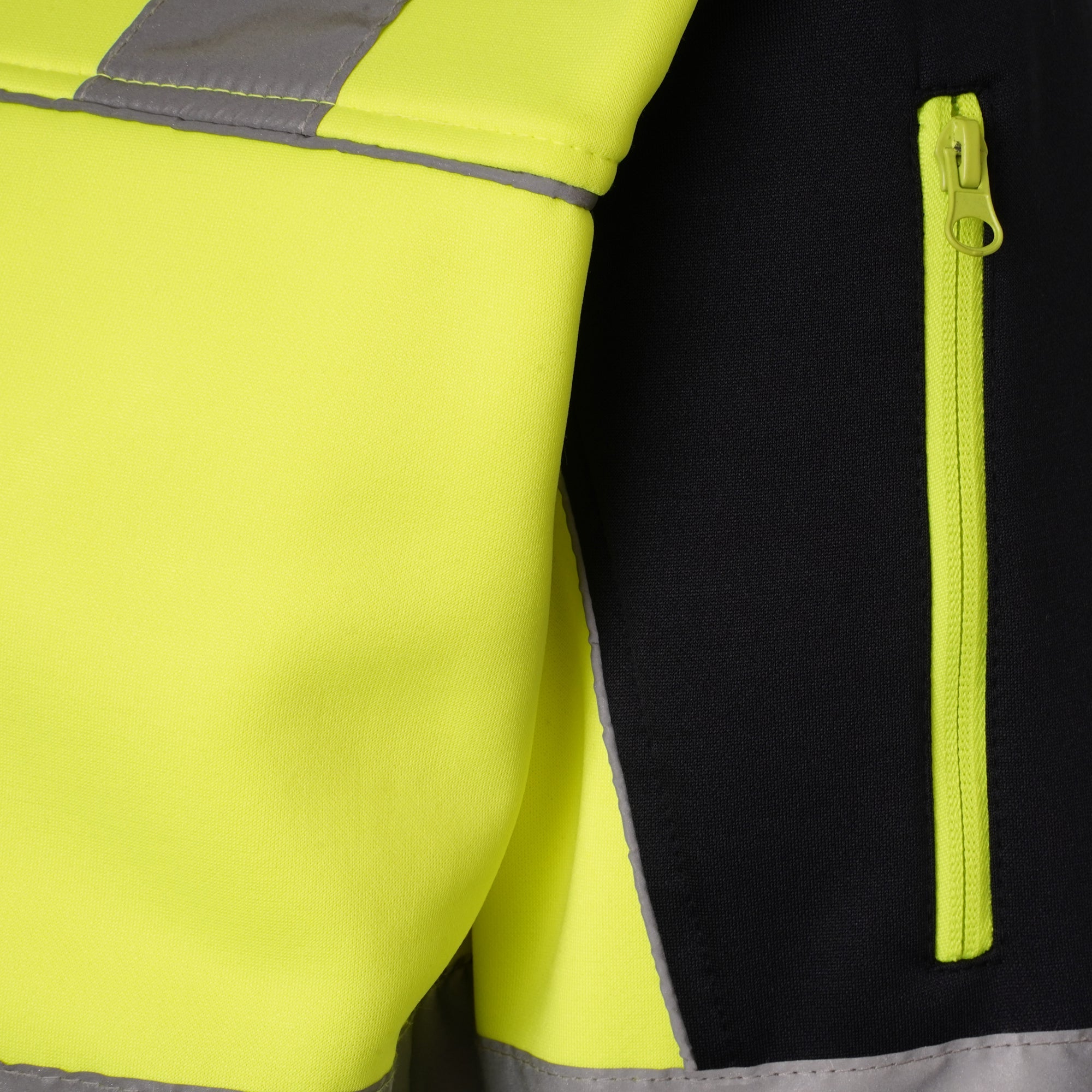High Vis 4 Pockets Pullover Hoodie - Yellow/Navy
