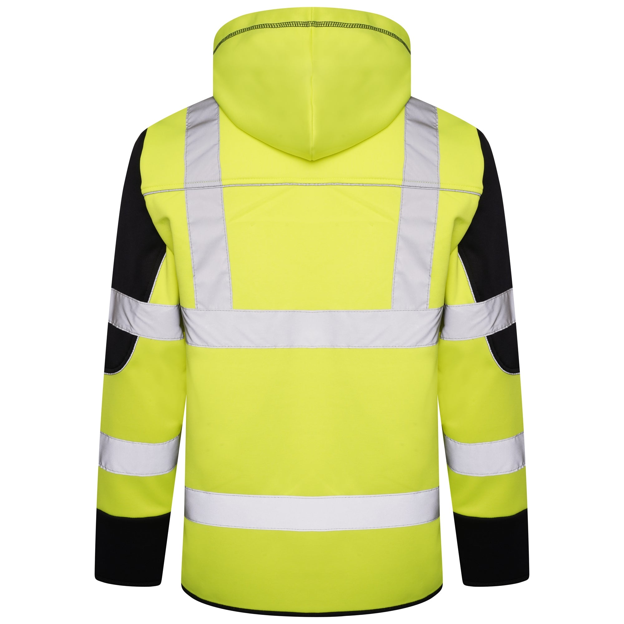 High Vis 4 Pockets Zipper Hoodie - Yellow/Navy