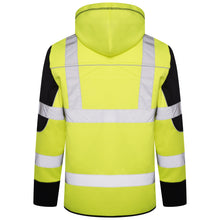 Load image into Gallery viewer, High Vis 4 Pockets Zipper Hoodie - Yellow/Navy
