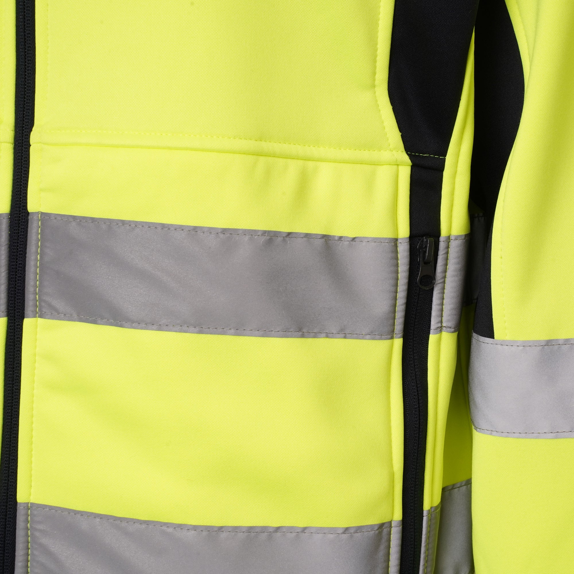 High Vis 2 Long Pockets Zipper Hoodie -Yellow/Navy Success