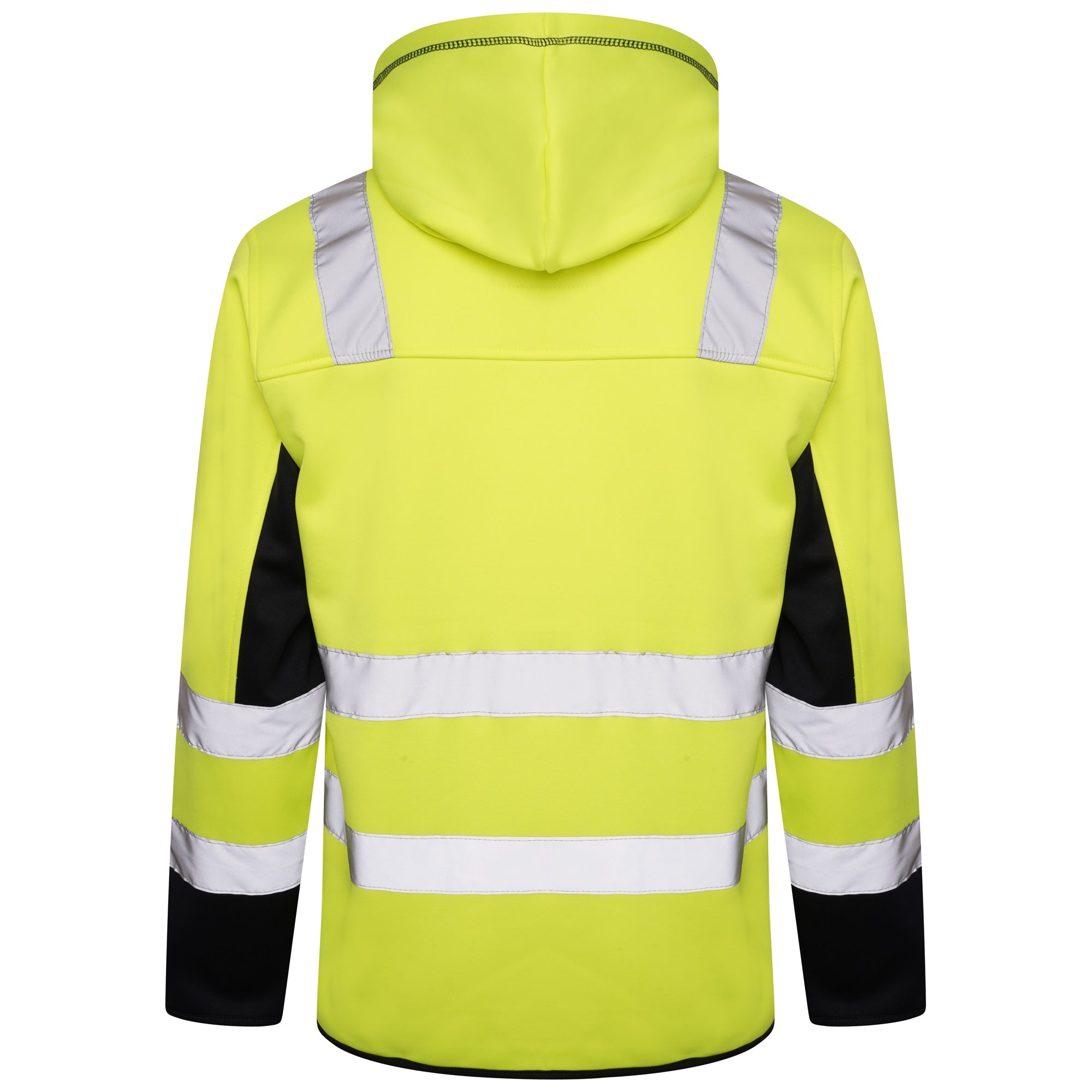 High Vis 2 Long Pockets Zipper Hoodie -Yellow/Navy Success