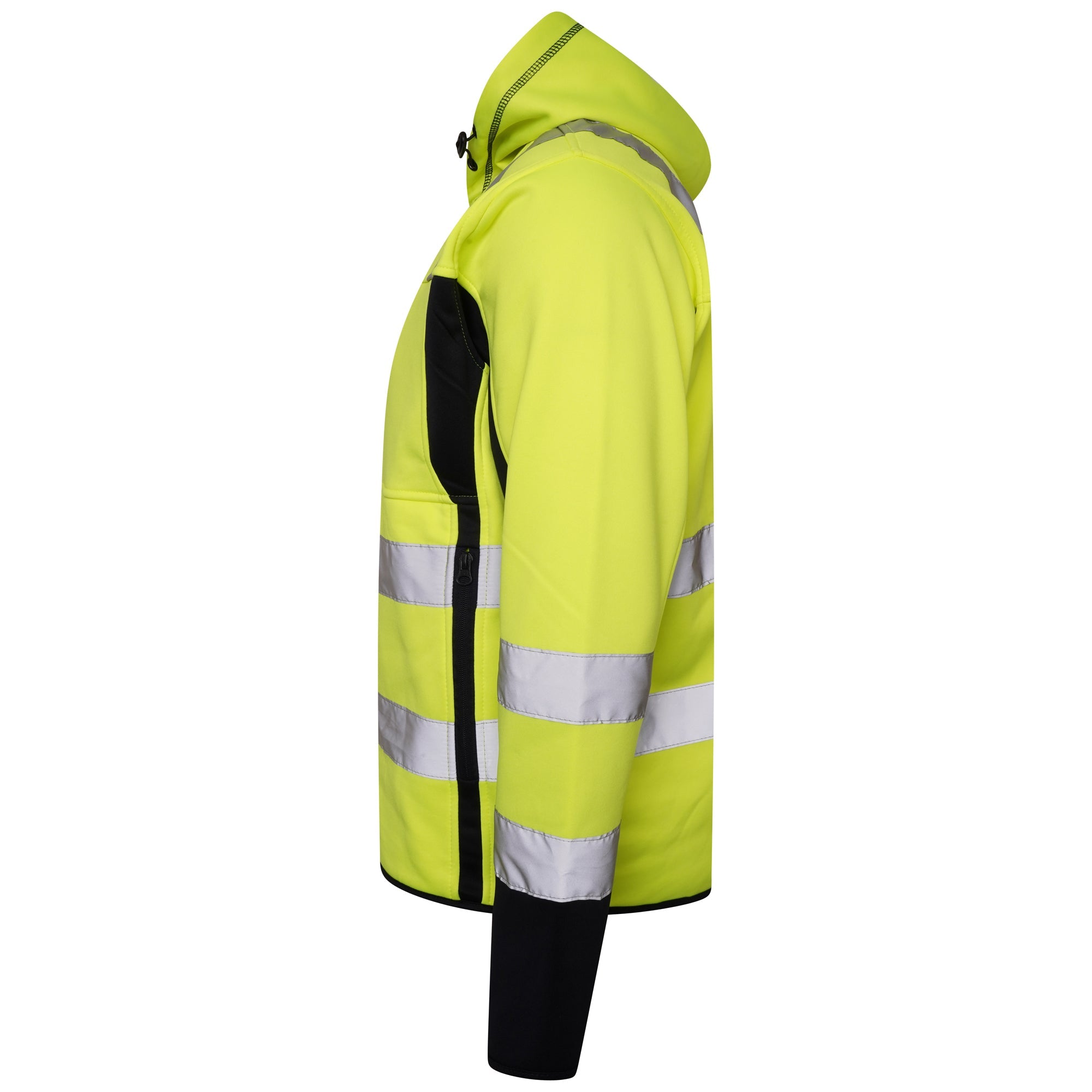 High Vis 2 Long Pockets Zipper Hoodie -Yellow/Navy Success
