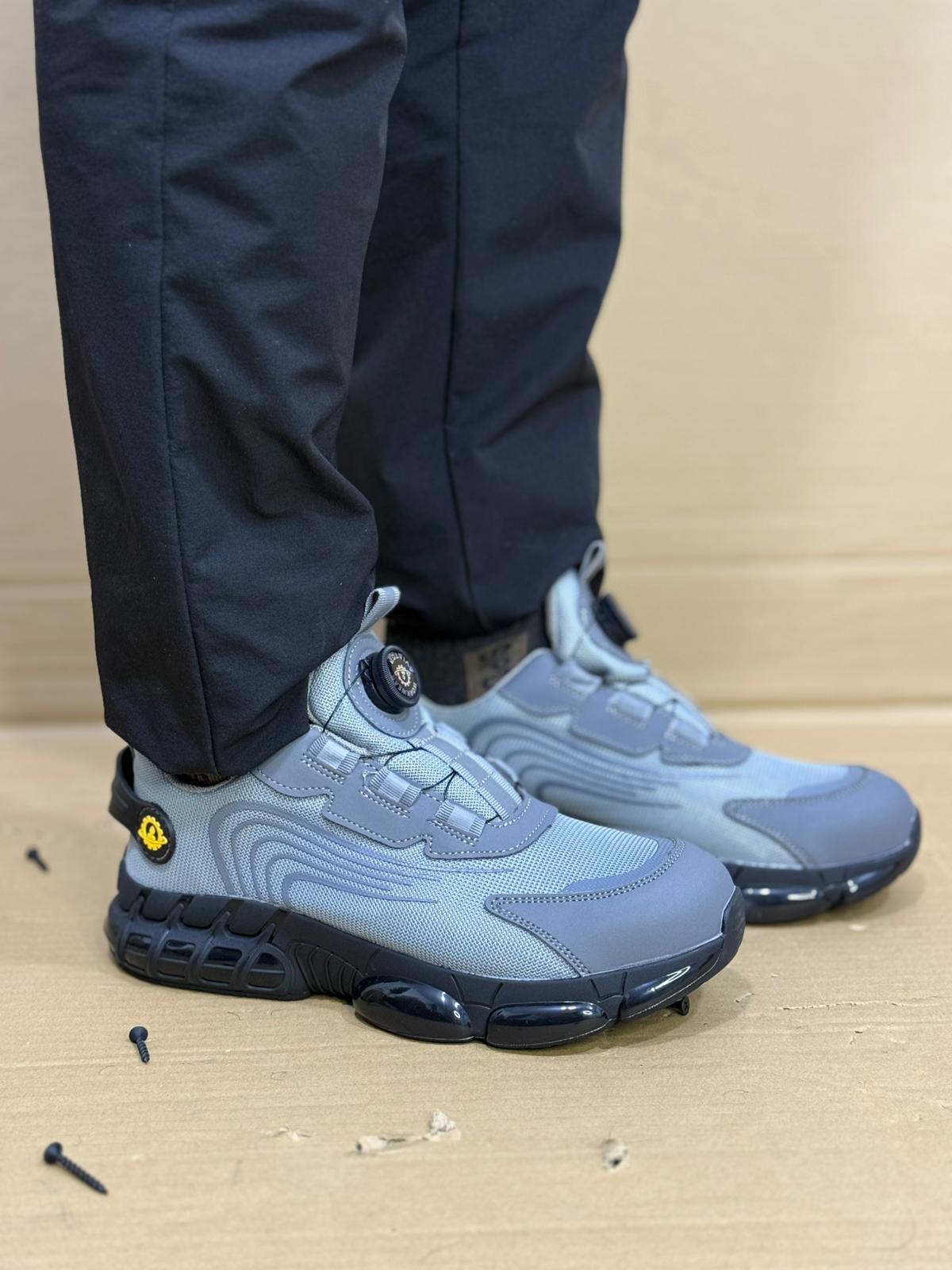 Men's Aviator Workwear Safety Shoes, Professional Steel Toe & Puncture Proof with Air Cushioned & Non Slip Sole - Breathable Shock-Absorbing