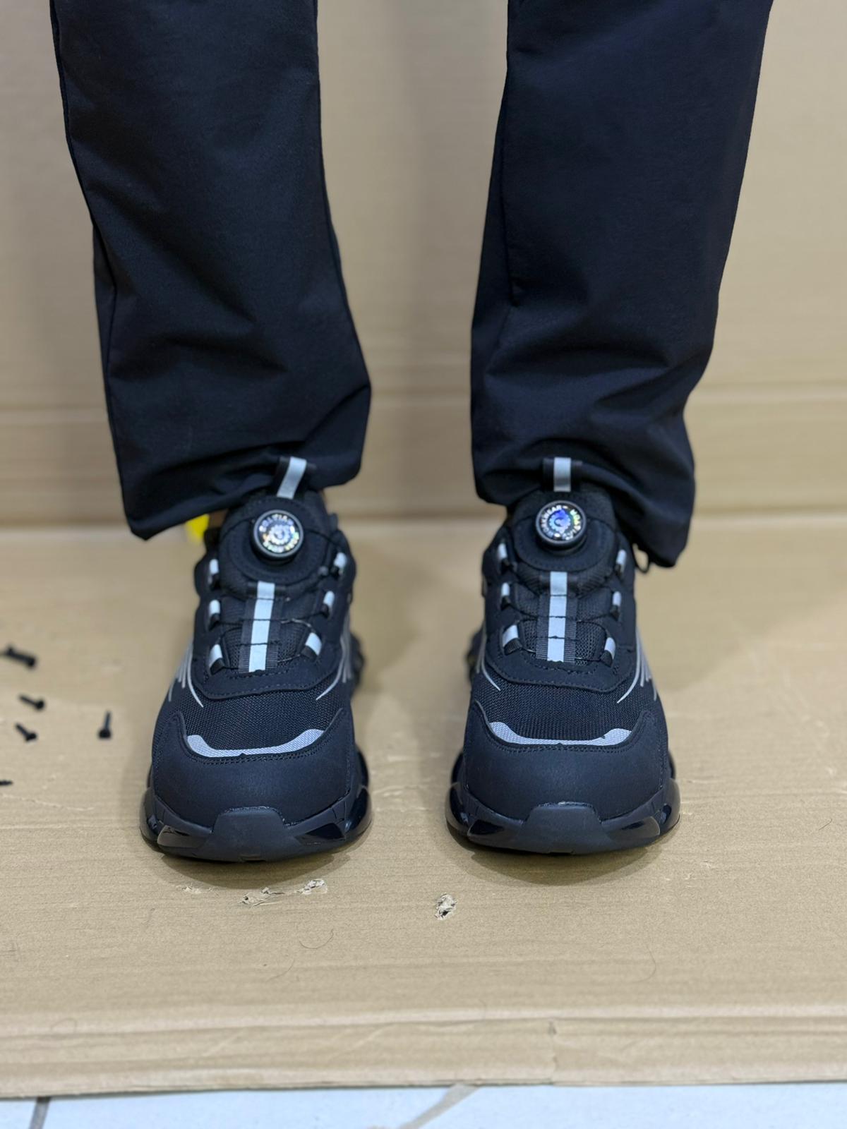 Men's Aviator Workwear Safety Shoes, Professional Steel Toe & Puncture Proof with Air Cushioned & Non Slip Sole - Breathable Shock-Absorbing