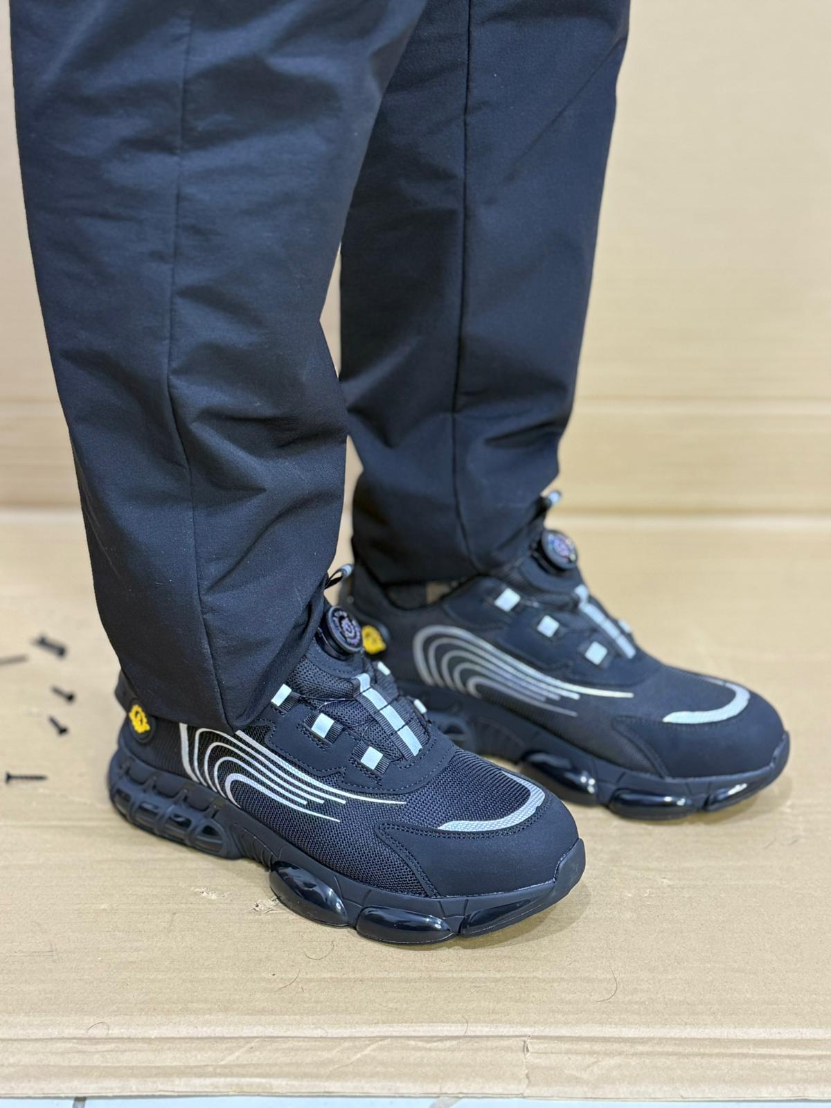 Men's Aviator Workwear Safety Shoes, Professional Steel Toe & Puncture Proof with Air Cushioned & Non Slip Sole - Breathable Shock-Absorbing