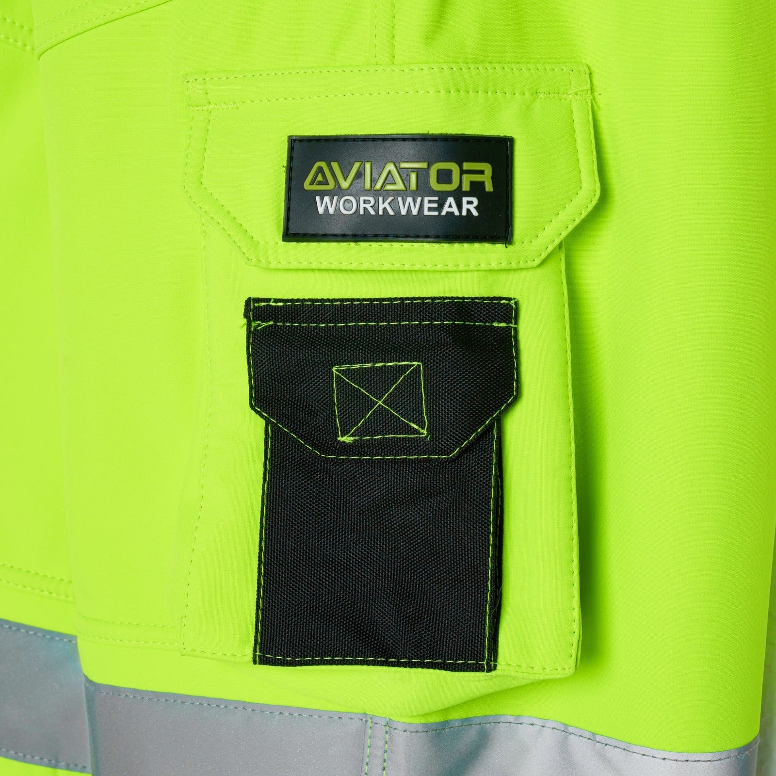 Men's Hi vis Waterproof Softshell cargo Workwear Trousers - Yellow