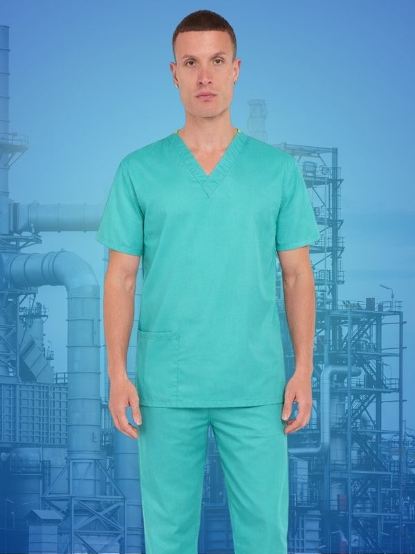 Healthcare Performance Unisex Scrub Set - Polycotton Reversible Top & Bottom