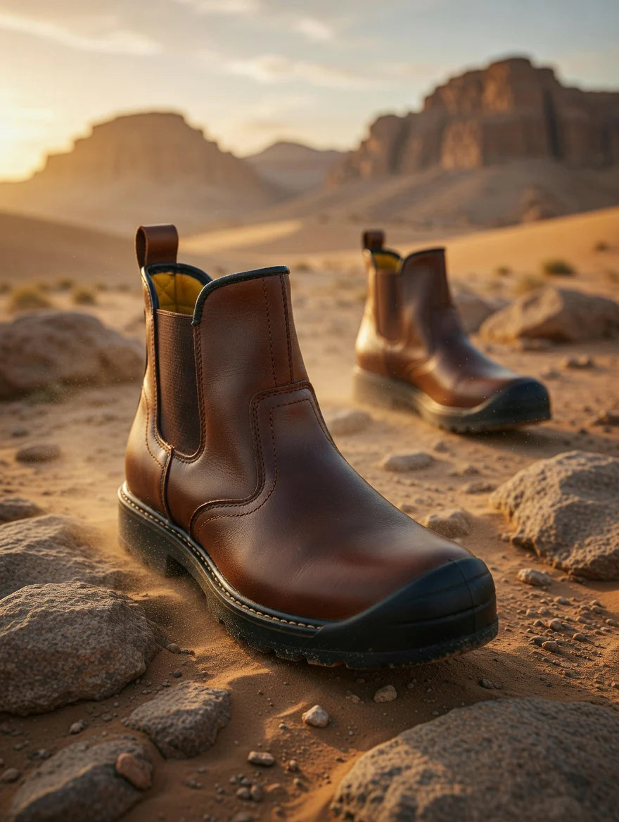 Mens Safety Work Boot Anti-Penetration Composite Midsole and a Composite Toe Cap