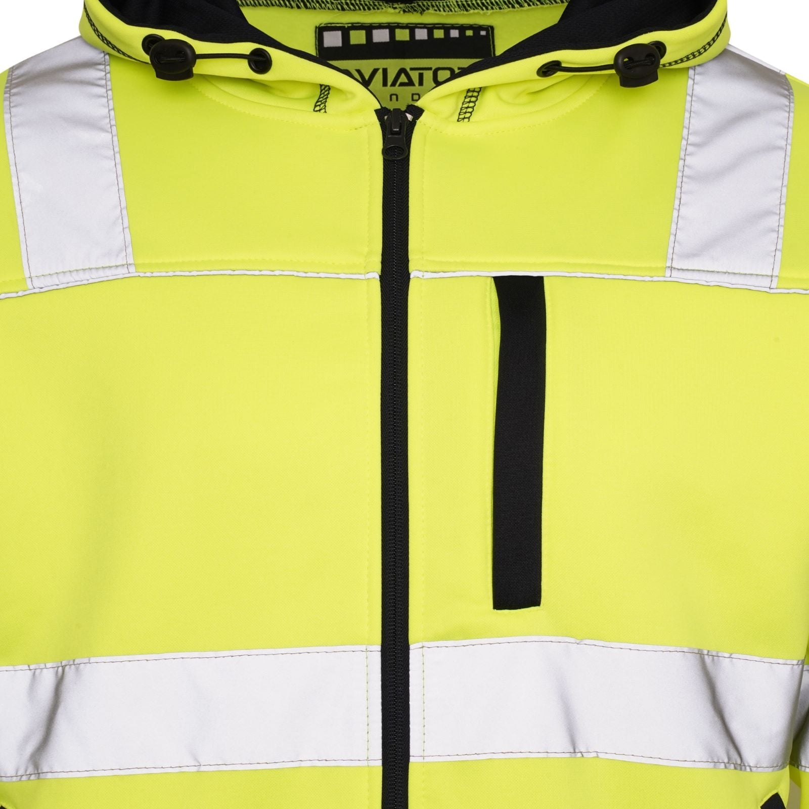 High Vis 4 Pockets  Zipper Hoodie - Yellow / Navy