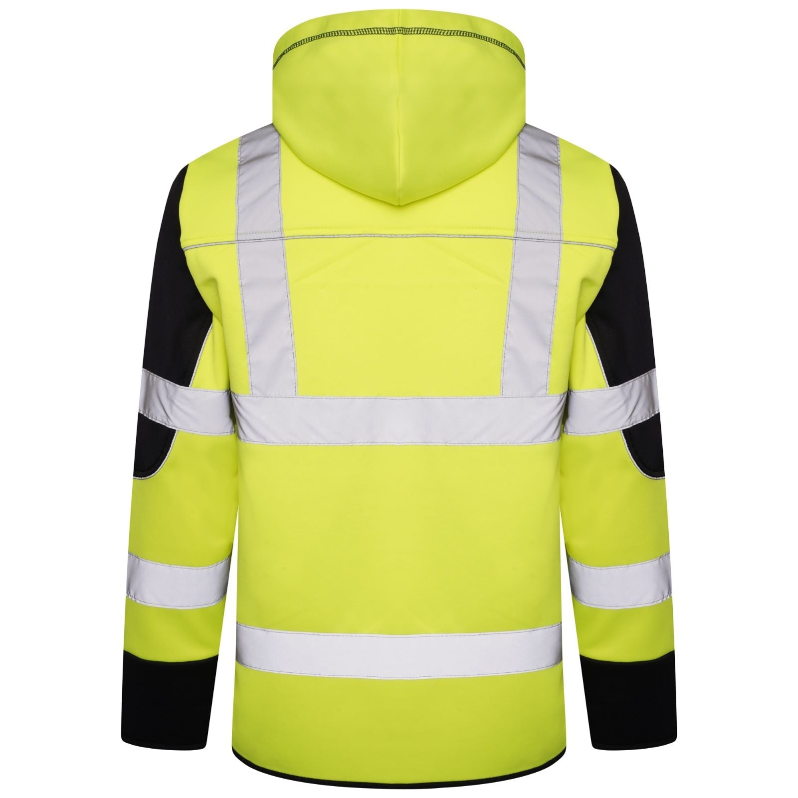 High Vis 4 Pockets  Zipper Hoodie - Yellow / Navy