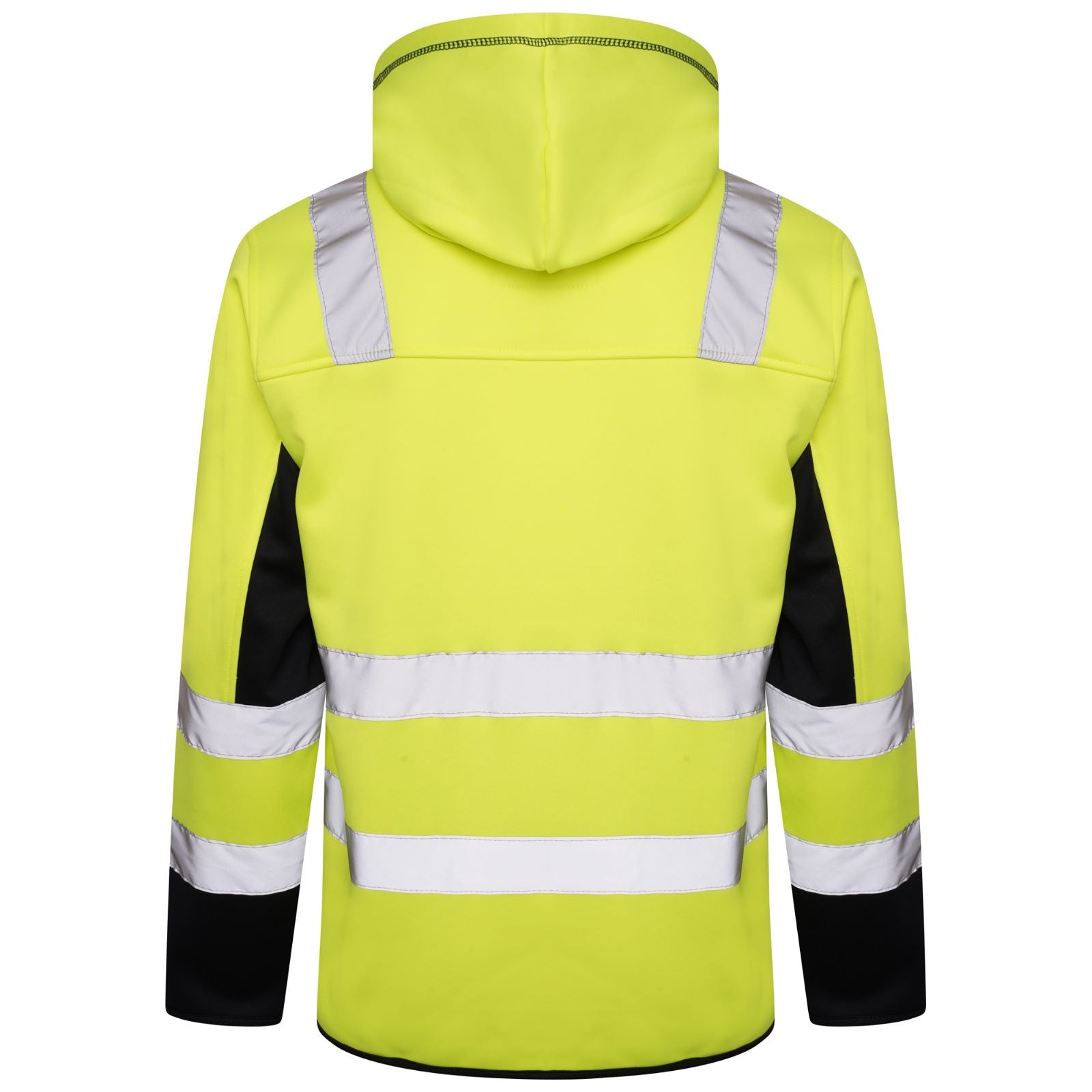 High Vis 2 Side Long Pockets Zipper Hoodie - Yellow / Navy