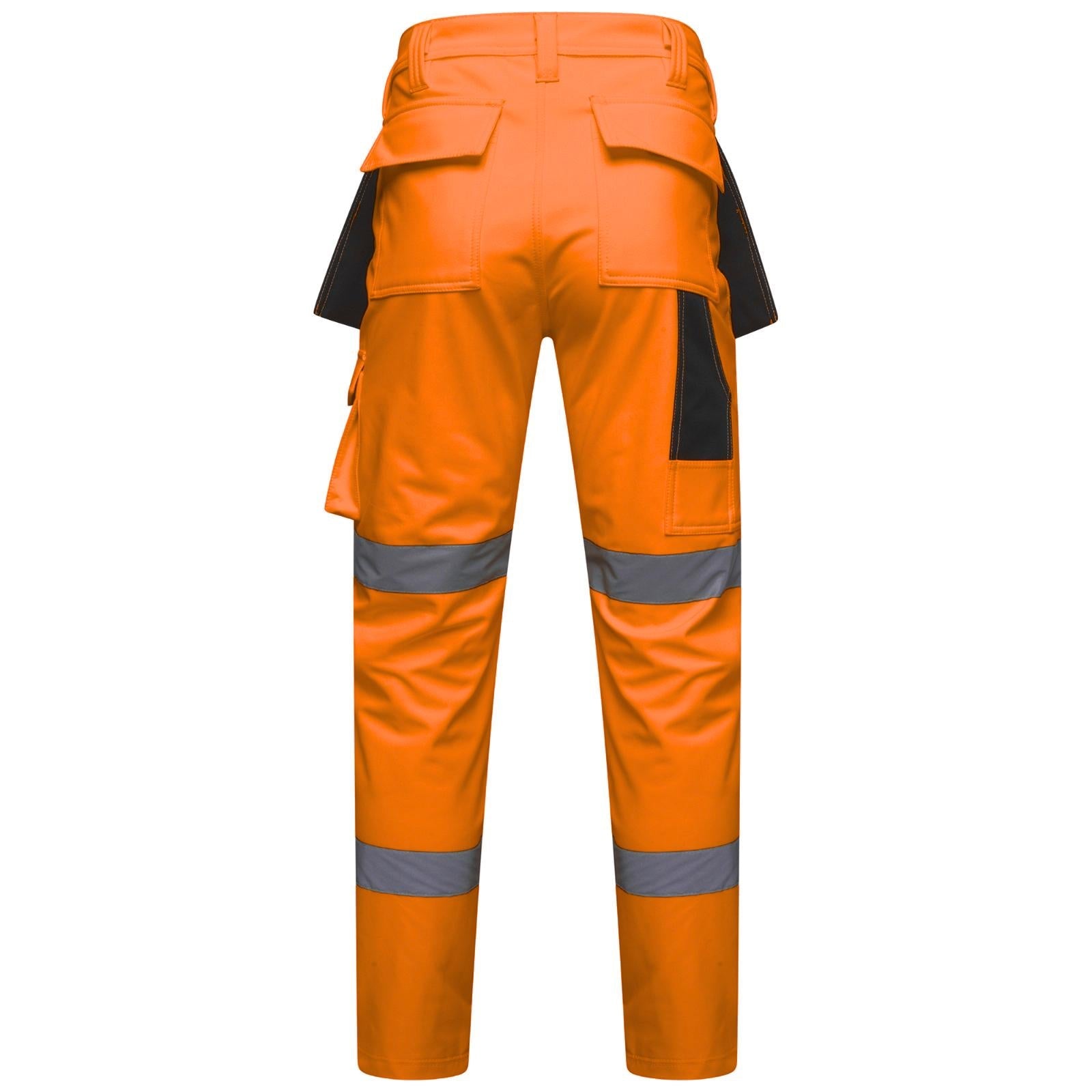Men's Waterproof Hi vis Softshell Cargo Trouser Orange