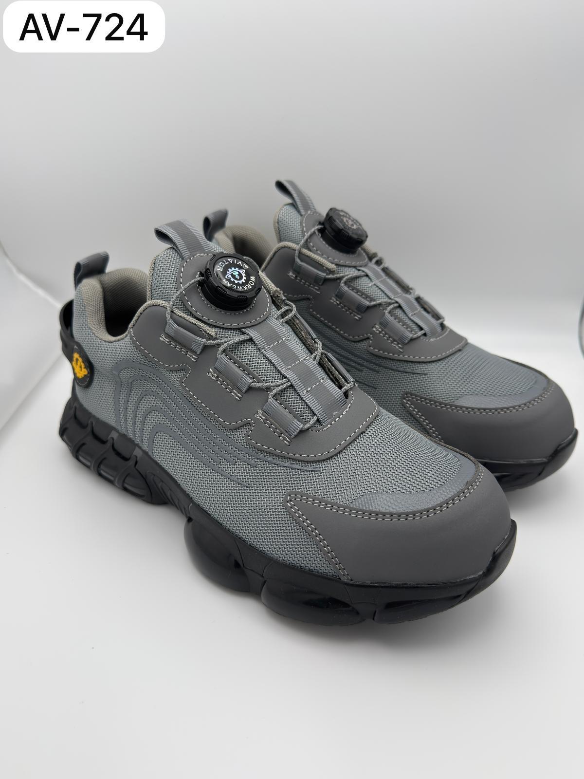 Men's Aviator Workwear Safety Shoes, Professional Steel Toe & Puncture Proof with Air Cushioned & Non Slip Sole - Breathable Shock-Absorbing Black,