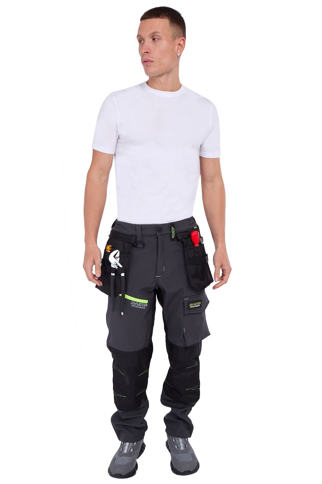 Men's Waterproof  Softshell cargo Workwear Trousers Removeable Pockets