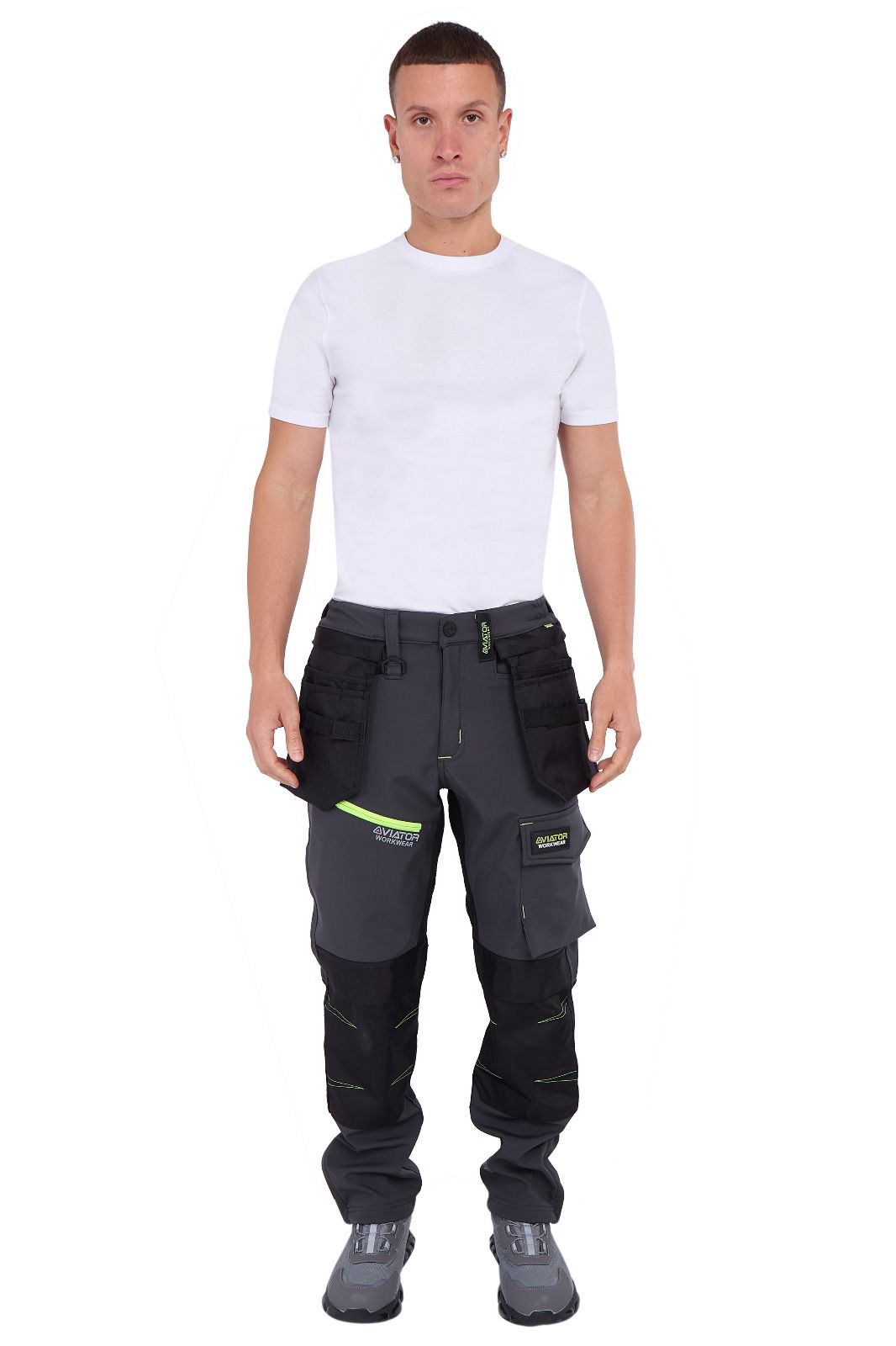 Men's Waterproof  Softshell cargo Workwear Trousers Removeable Pockets