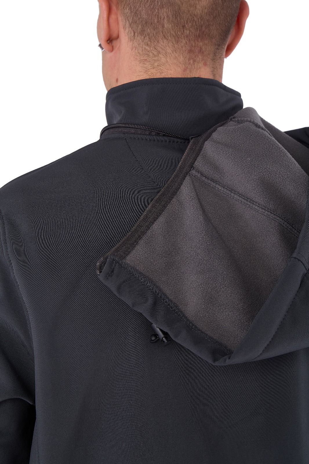 Men's Waterproof  Softshell Jackets Removeable Hoodie with Zip Pockets